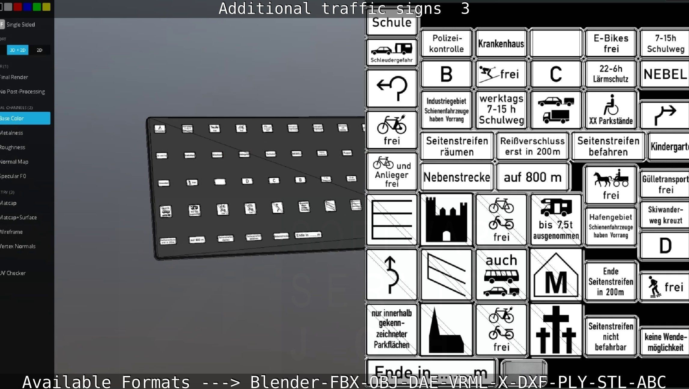 Additional traffic signs - 3 Low-poly 3D model_90