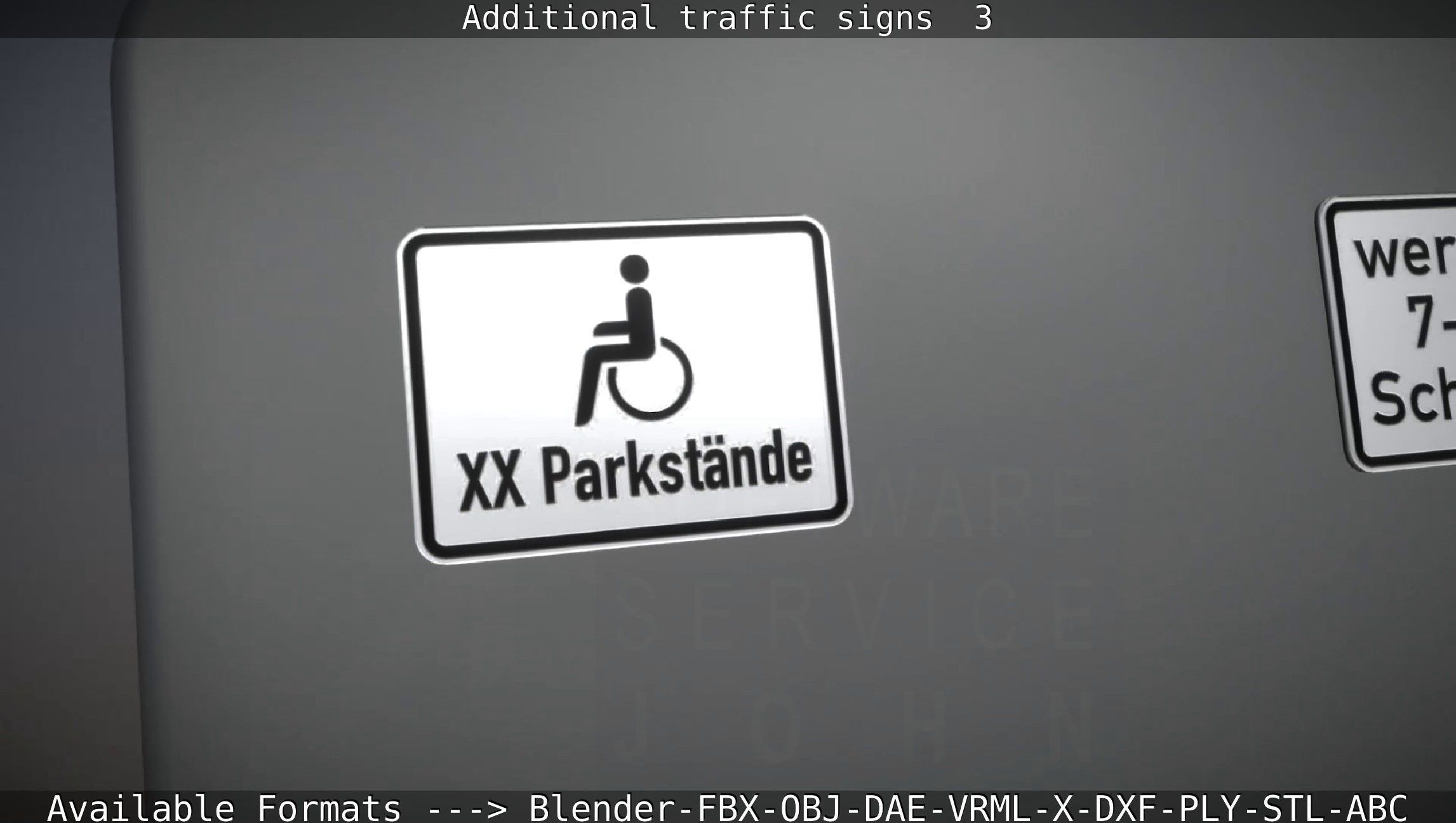 Additional traffic signs - 3 Low-poly 3D model_18