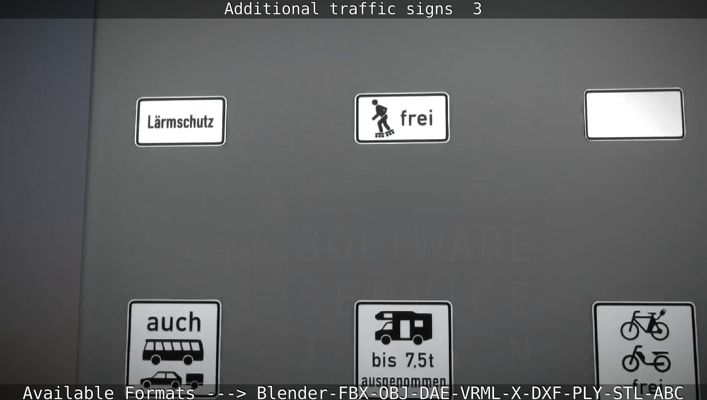 Additional traffic signs - 3 Low-poly 3D model_50