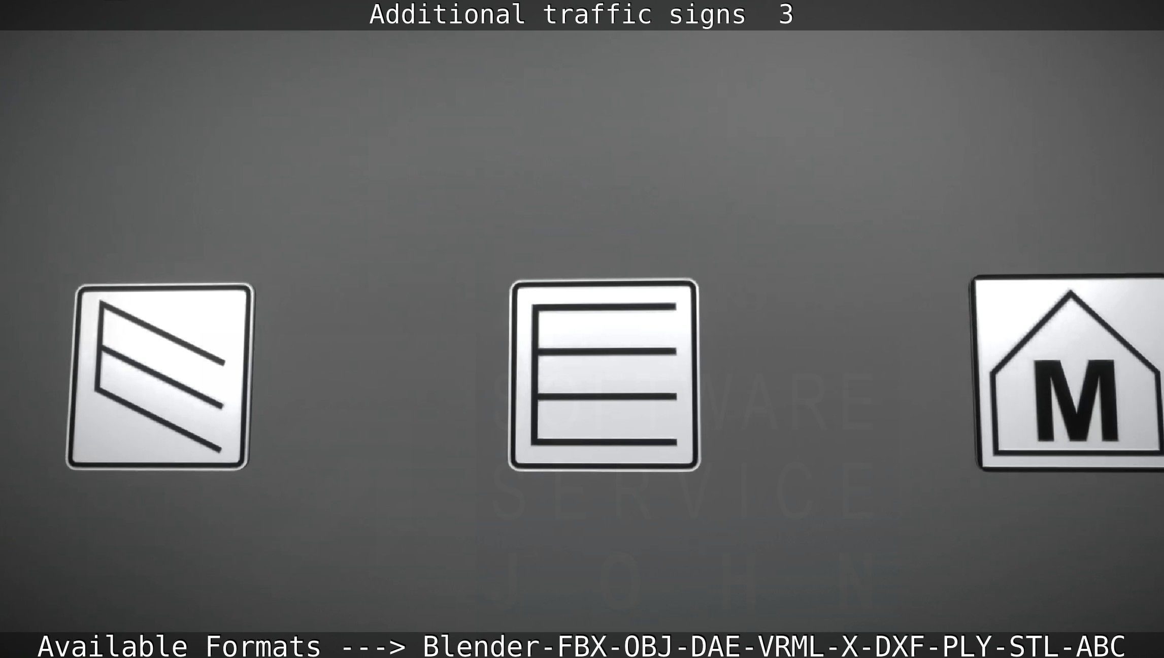 Additional traffic signs - 3 Low-poly 3D model_56