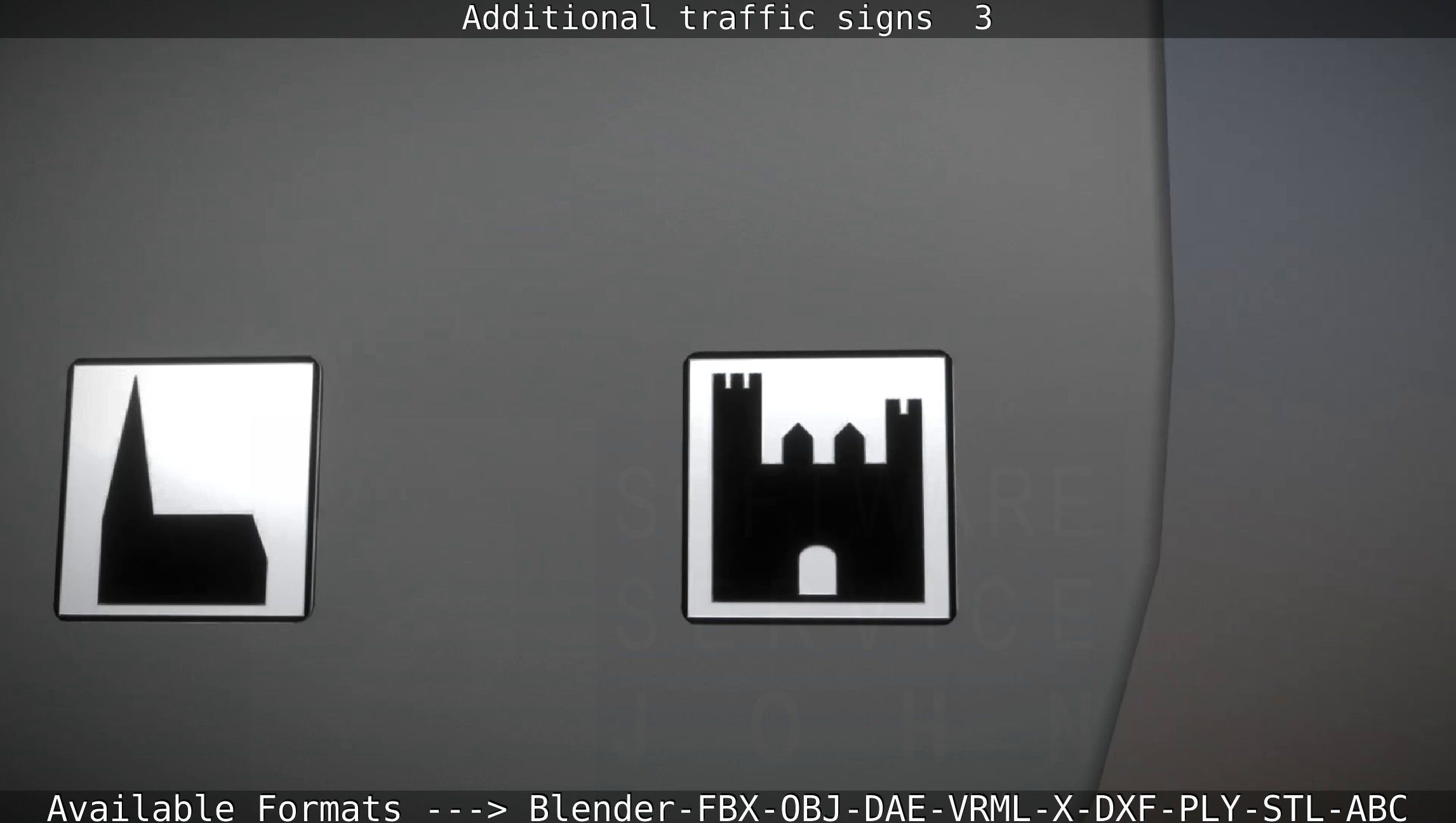 Additional traffic signs - 3 Low-poly 3D model_60