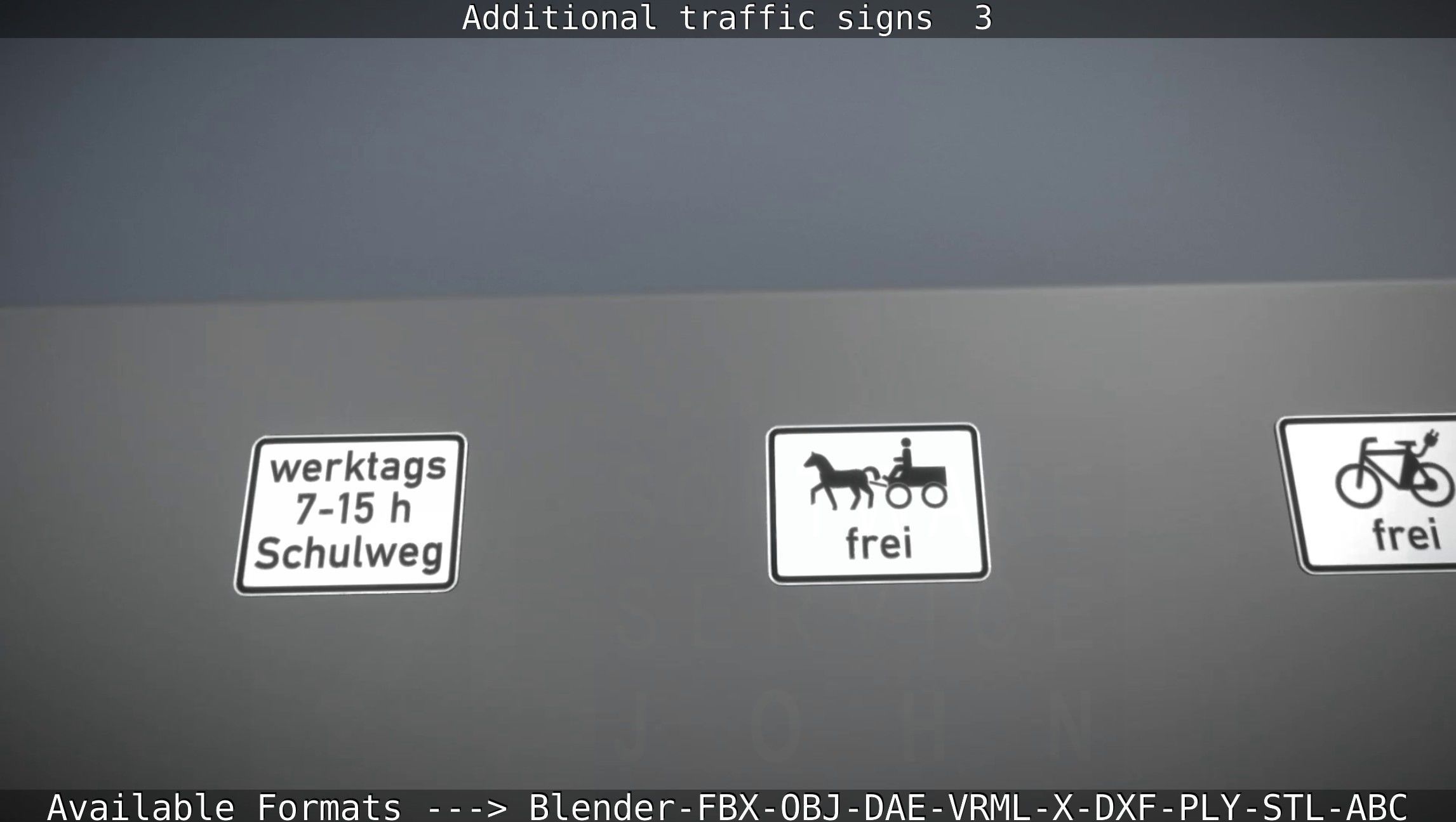 Additional traffic signs - 3 Low-poly 3D model_12