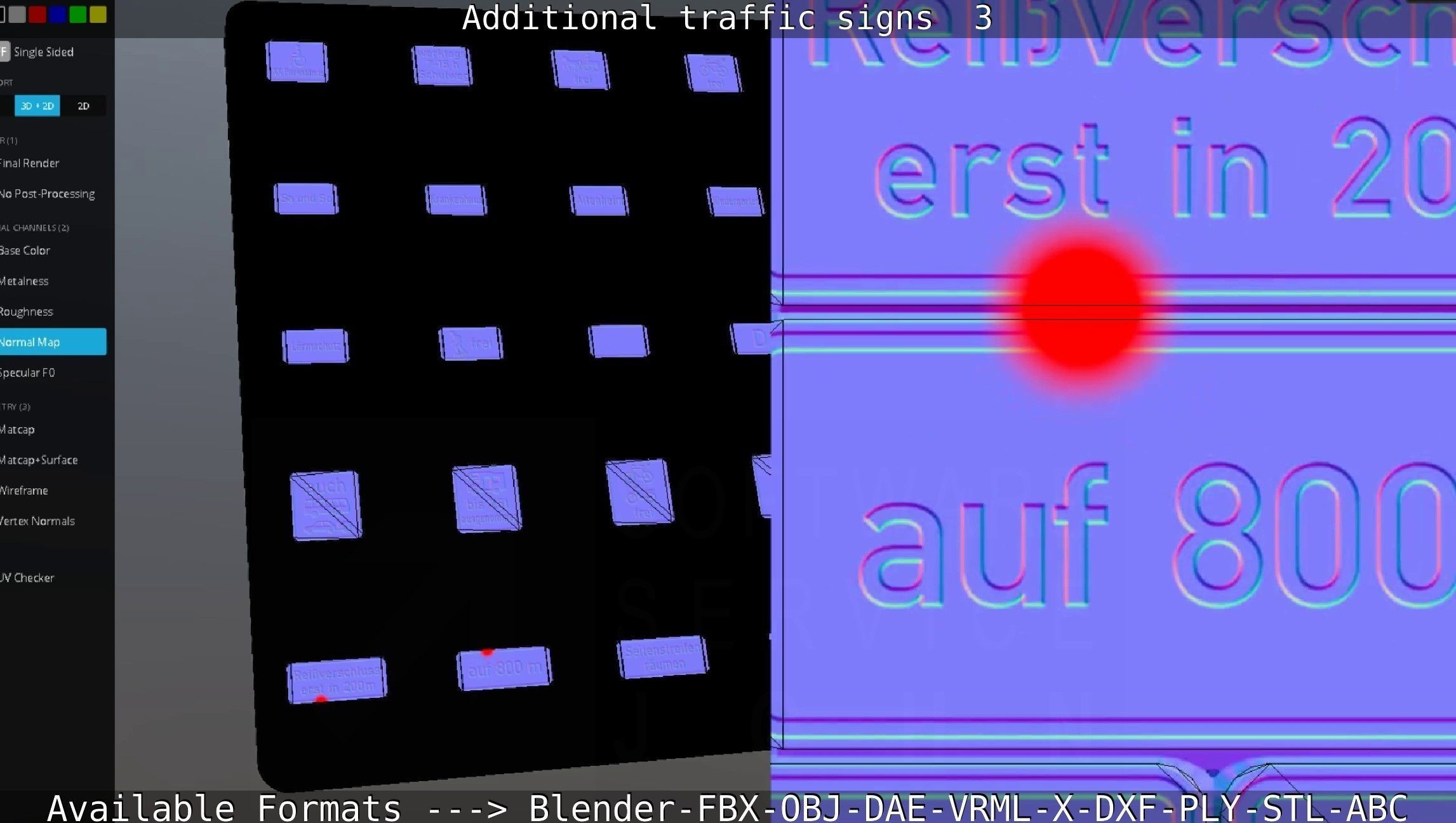 Additional traffic signs - 3 Low-poly 3D model_103