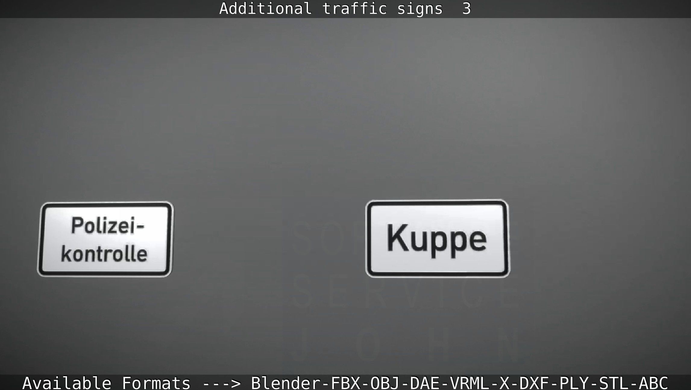 Additional traffic signs - 3 Low-poly 3D model_35