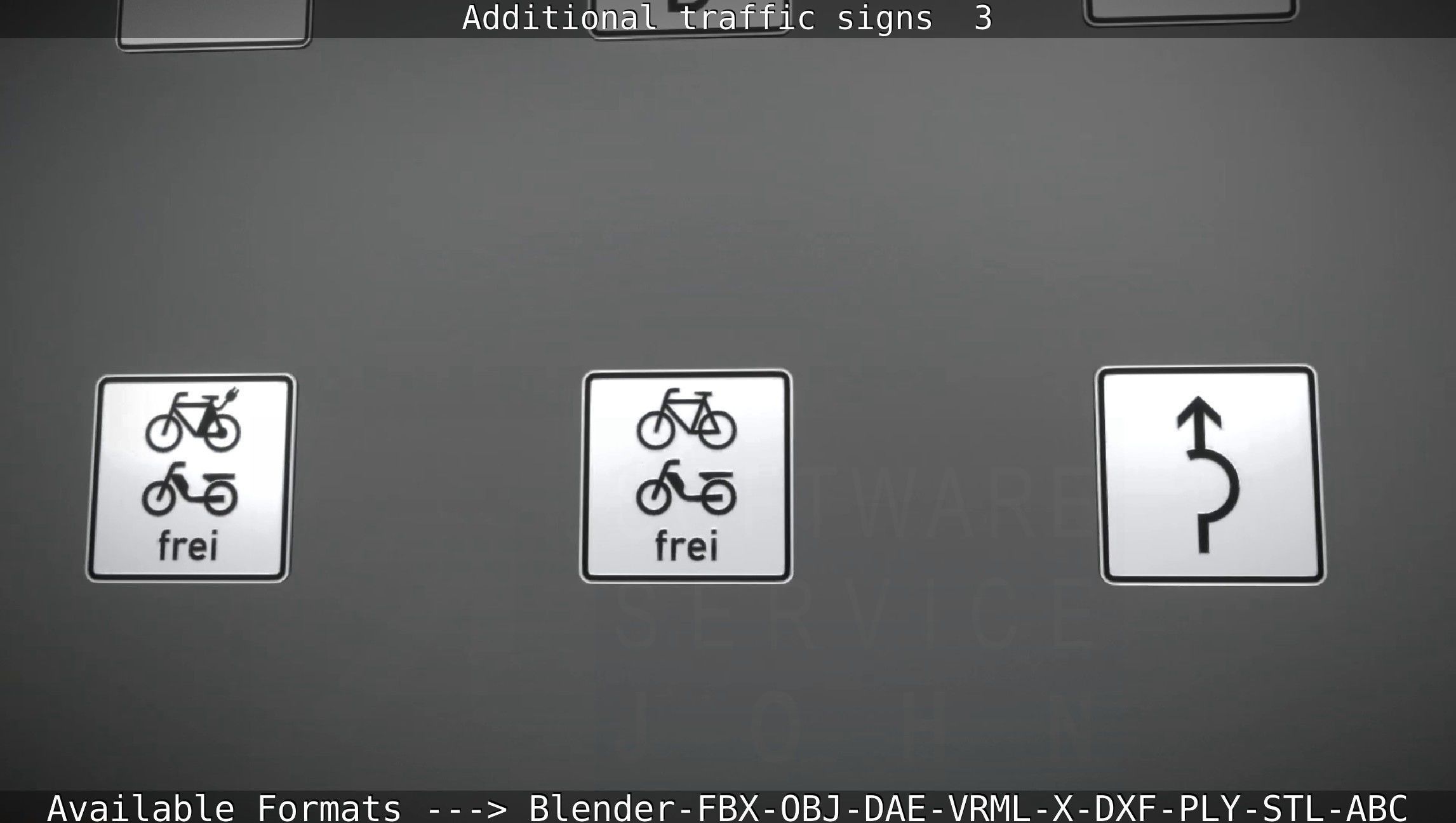 Additional traffic signs - 3 Low-poly 3D model_53