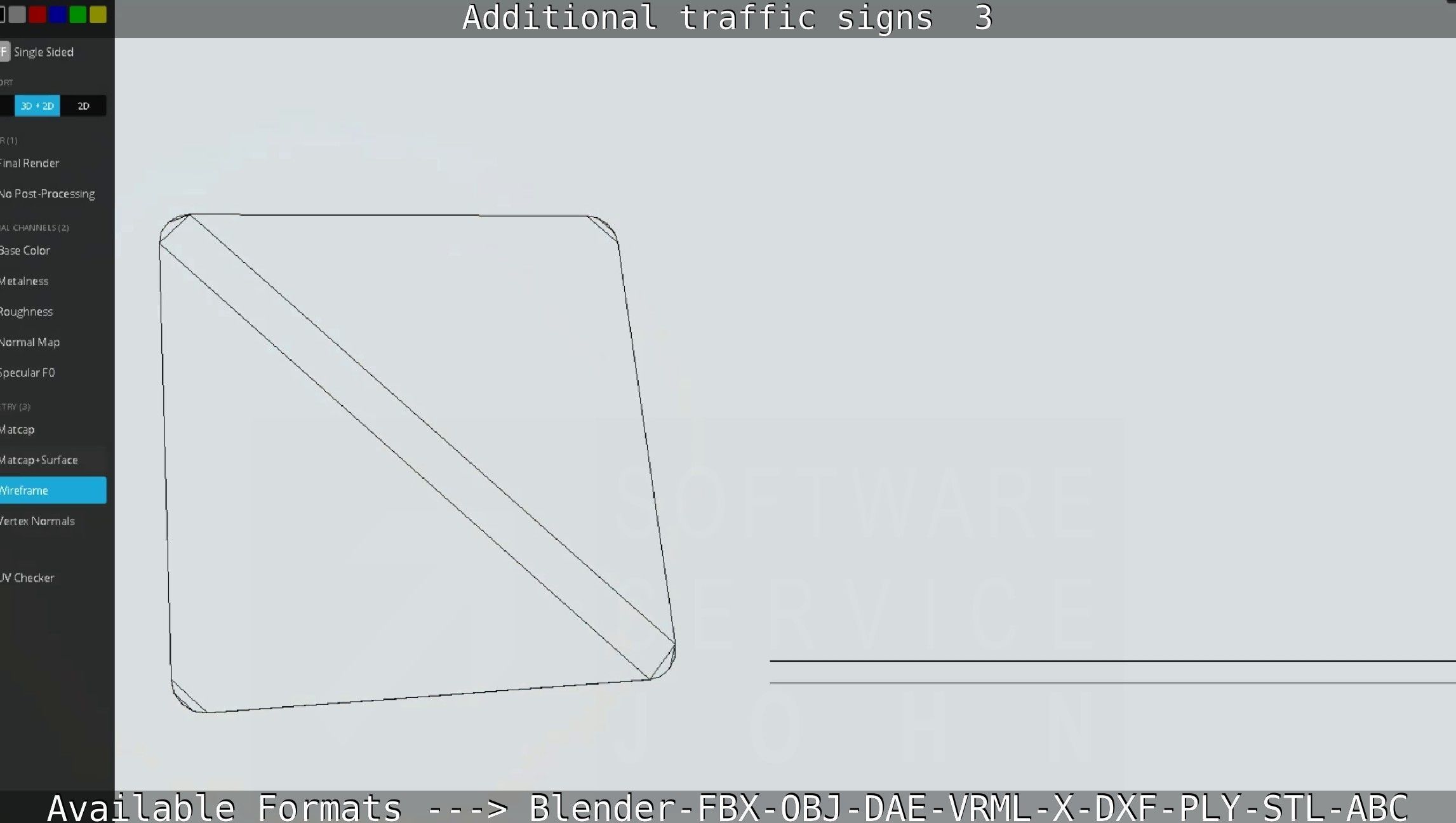 Additional traffic signs - 3 Low-poly 3D model_115