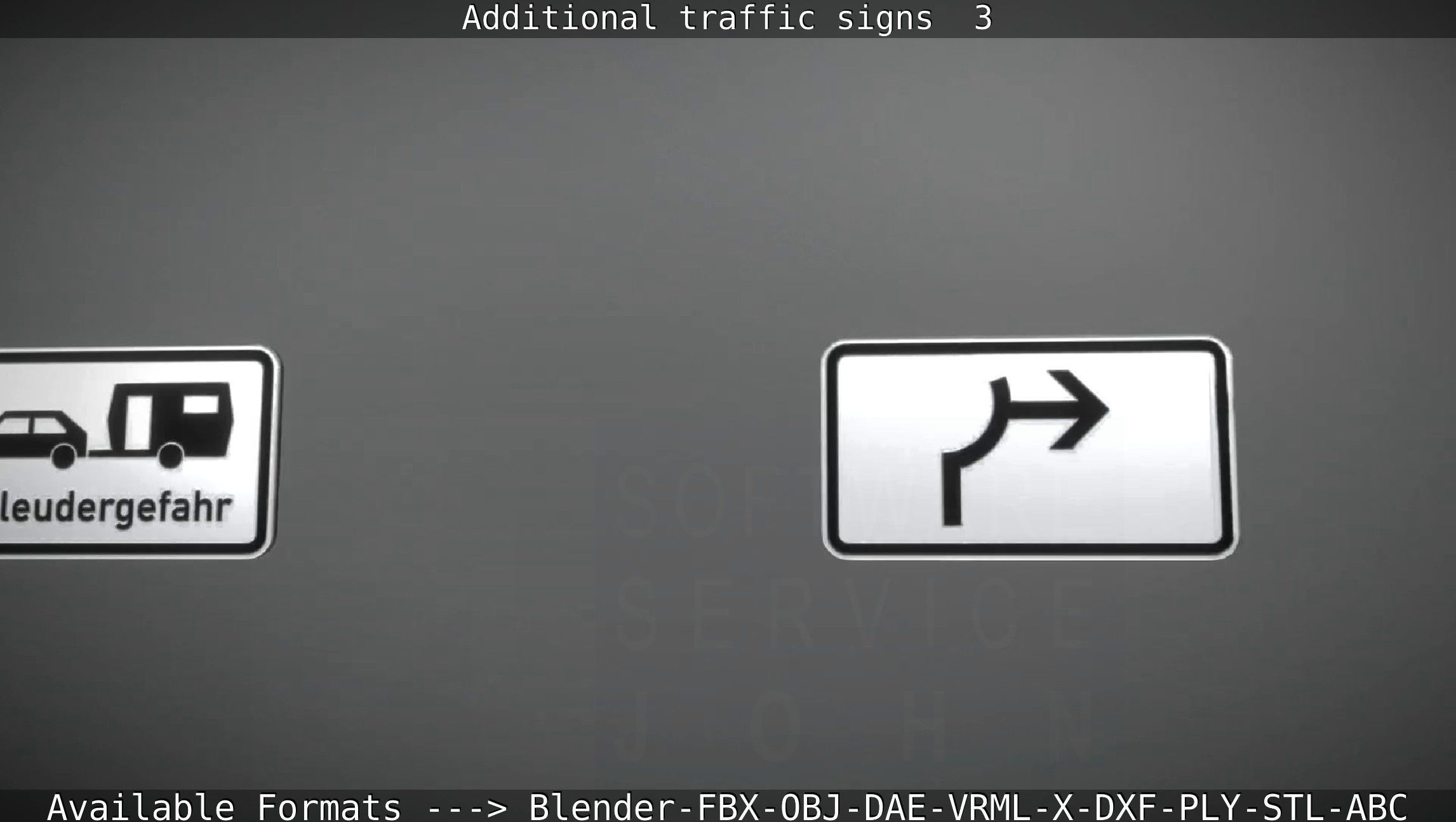 Additional traffic signs - 3 Low-poly 3D model_37