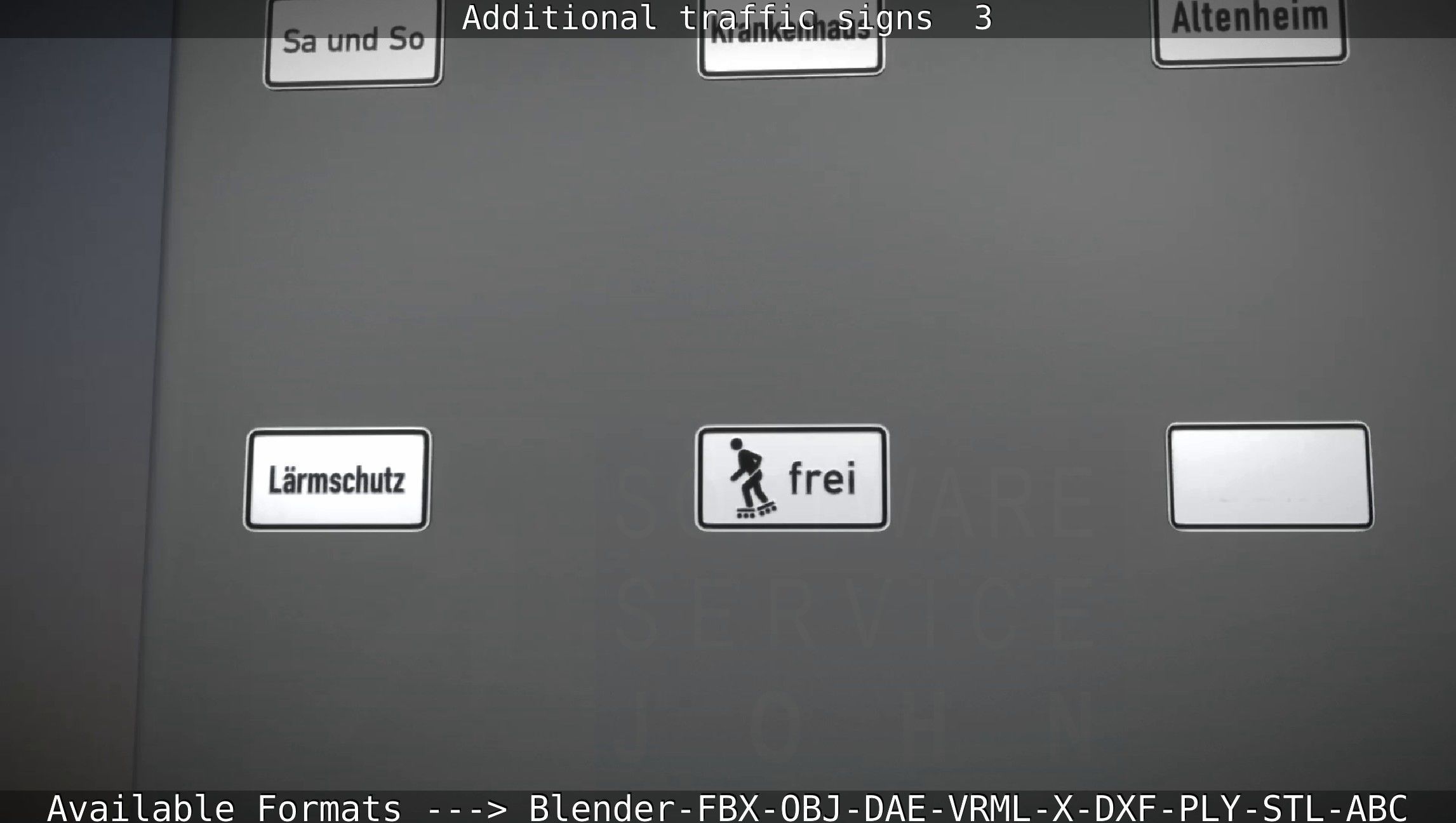 Additional traffic signs - 3 Low-poly 3D model_49