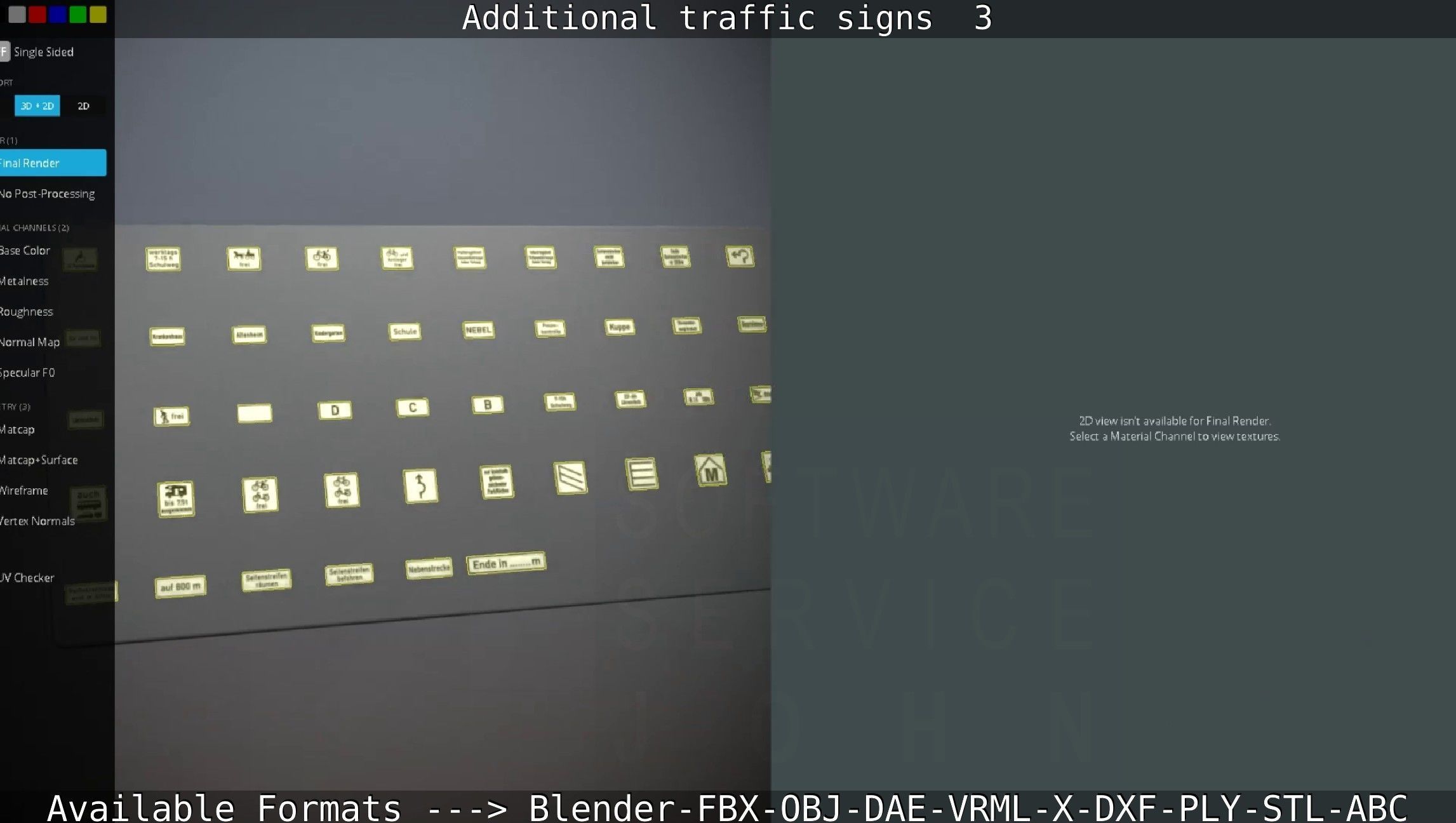 Additional traffic signs - 3 Low-poly 3D model_83