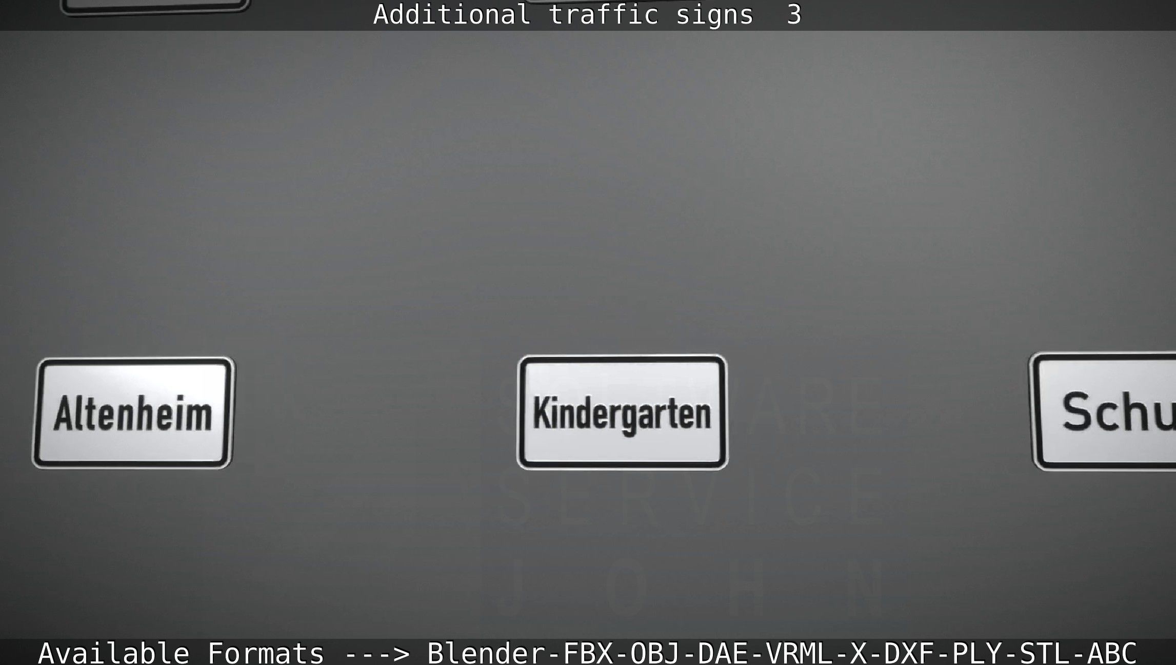 Additional traffic signs - 3 Low-poly 3D model_33