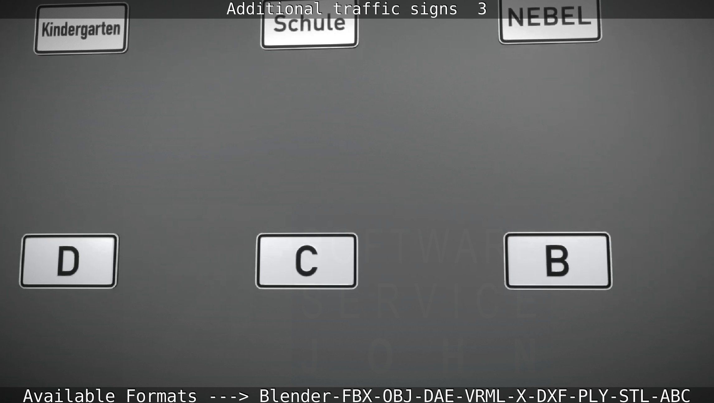 Additional traffic signs - 3 Low-poly 3D model_47