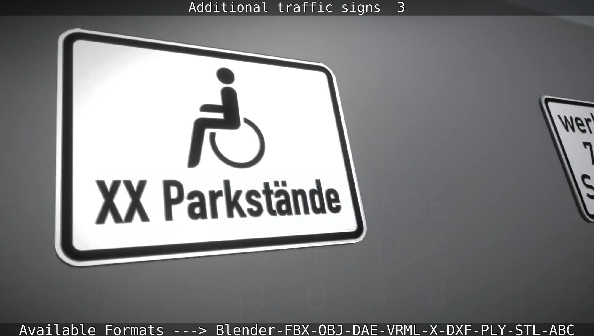 Additional traffic signs - 3 Low-poly 3D model_17