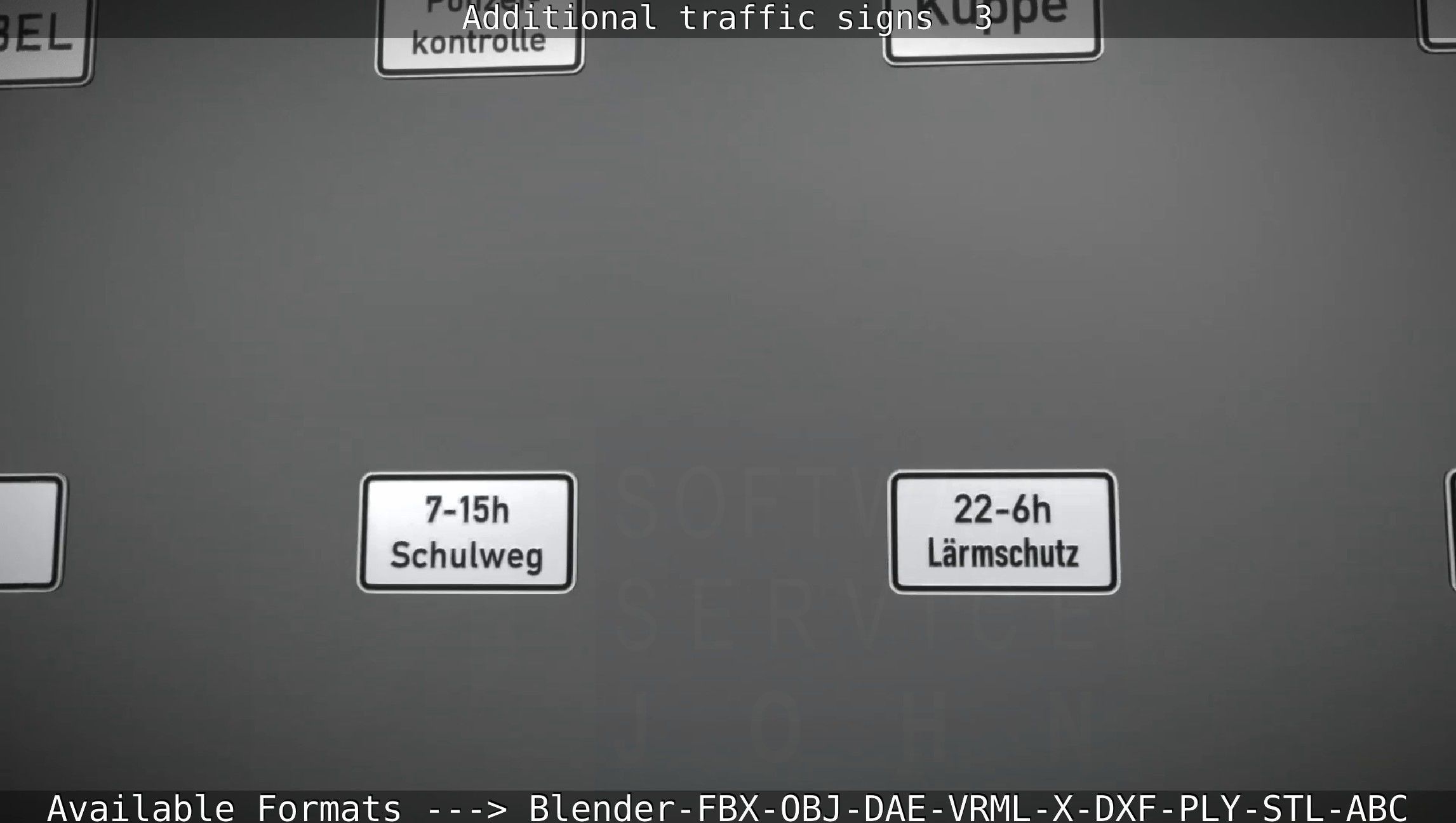 Additional traffic signs - 3 Low-poly 3D model_44