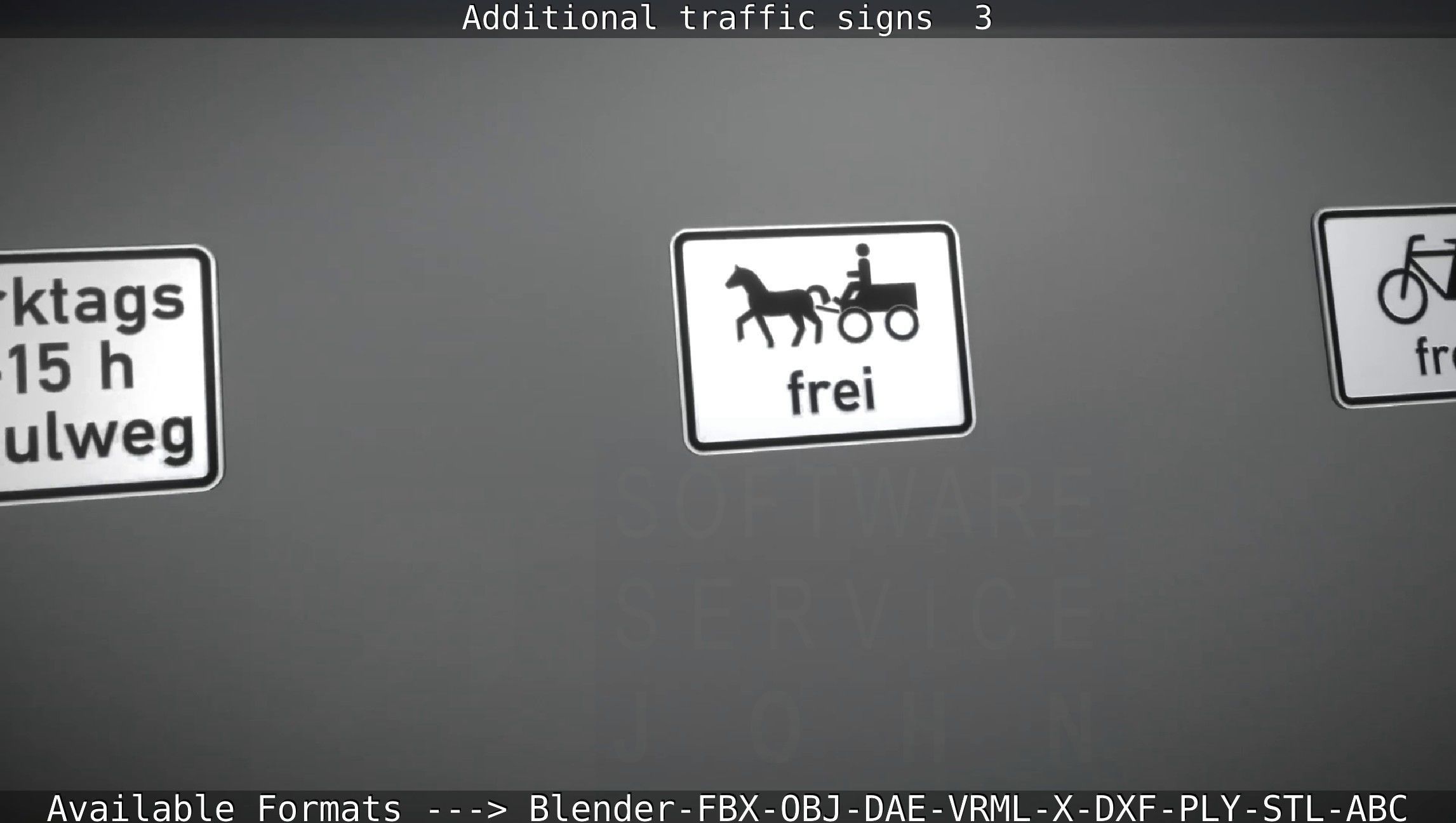 Additional traffic signs - 3 Low-poly 3D model_19