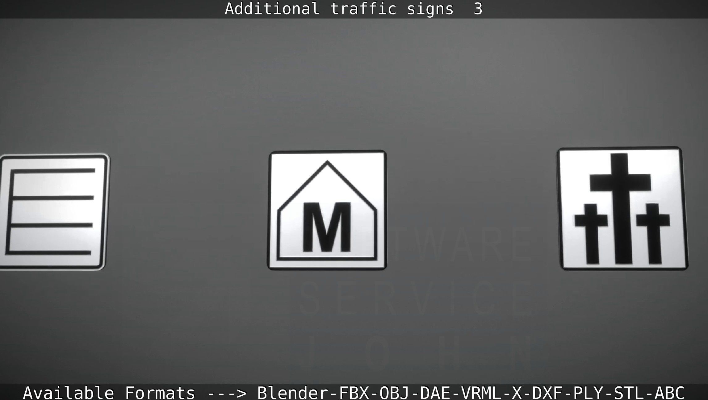 Additional traffic signs - 3 Low-poly 3D model_57