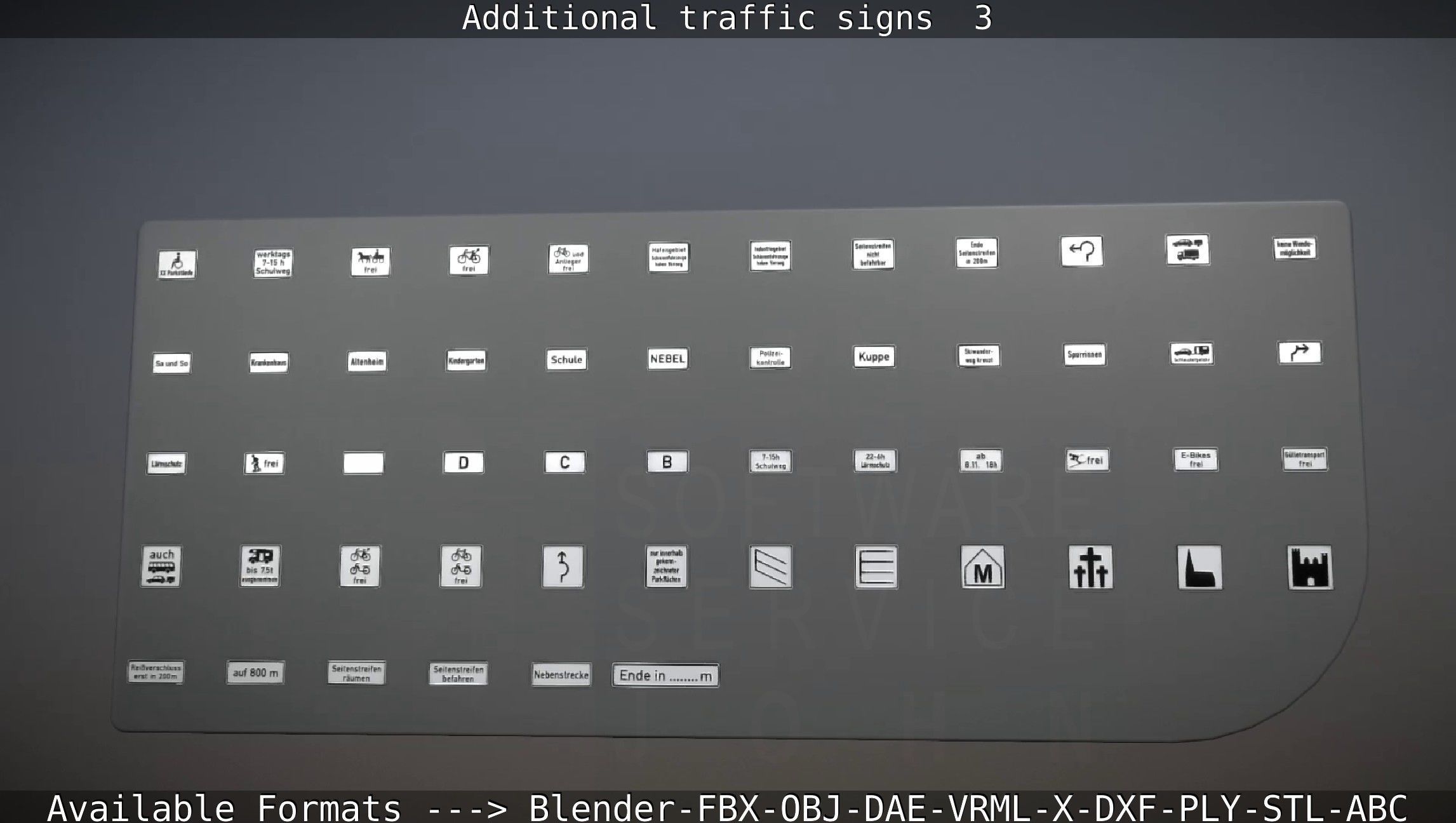 Additional traffic signs - 3 Low-poly 3D model_76