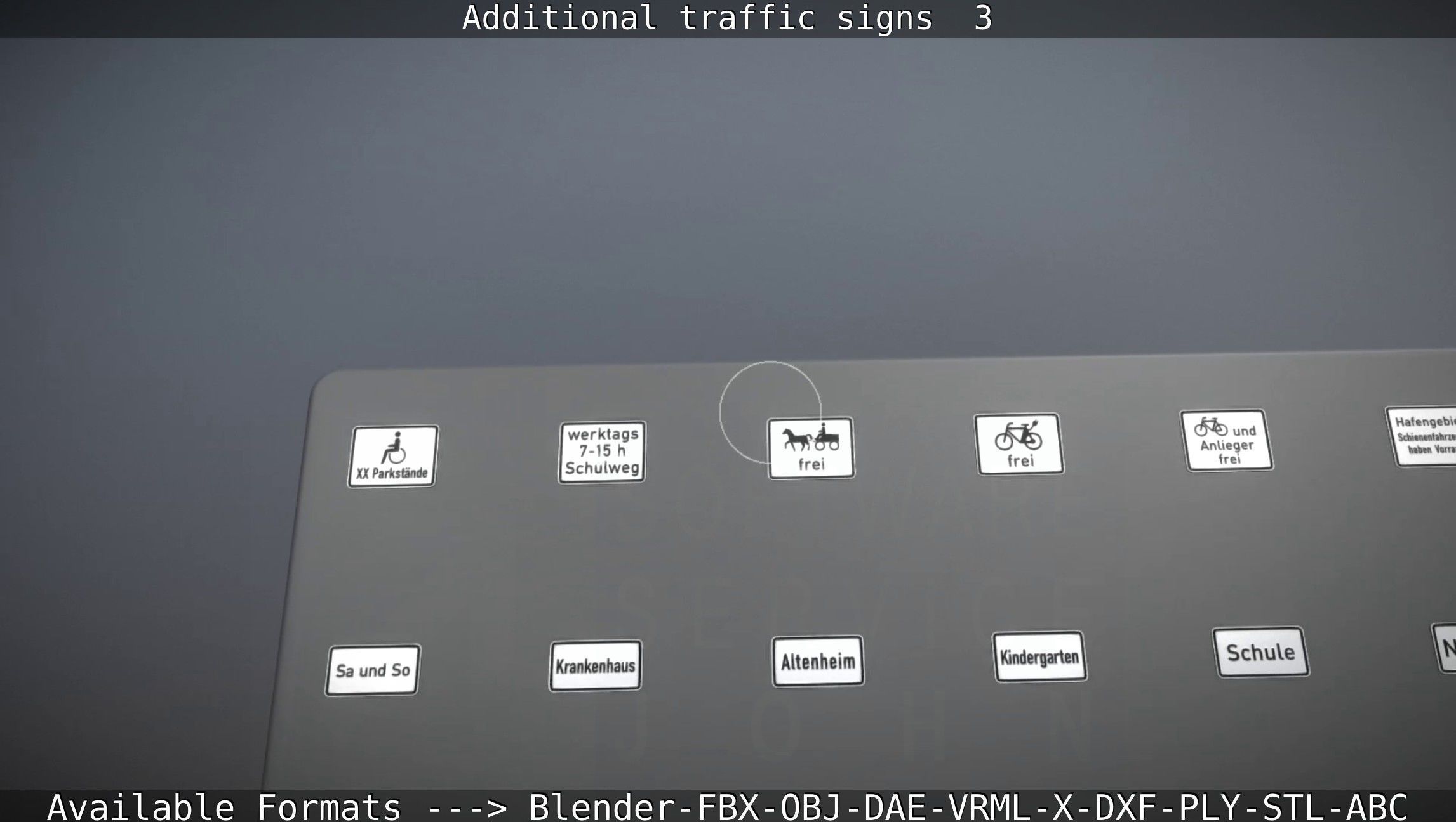 Additional traffic signs - 3 Low-poly 3D model_11