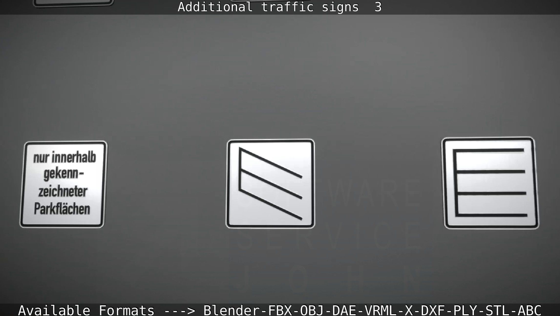 Additional traffic signs - 3 Low-poly 3D model_55