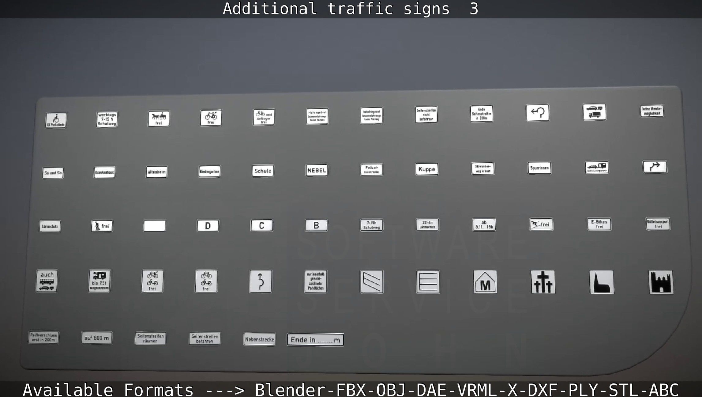 Additional traffic signs - 3 Low-poly 3D model_77