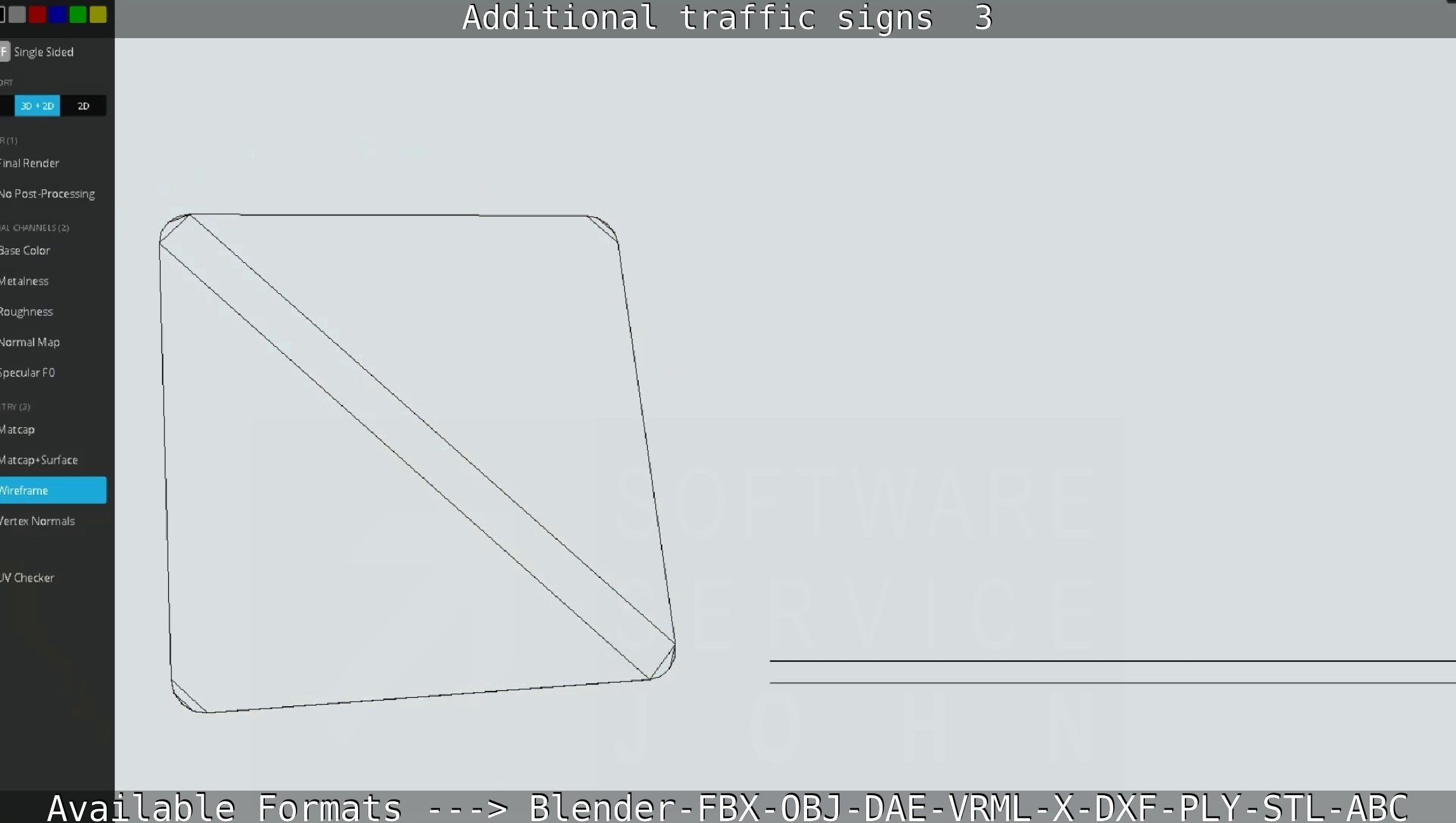 Additional traffic signs - 3 Low-poly 3D model_114