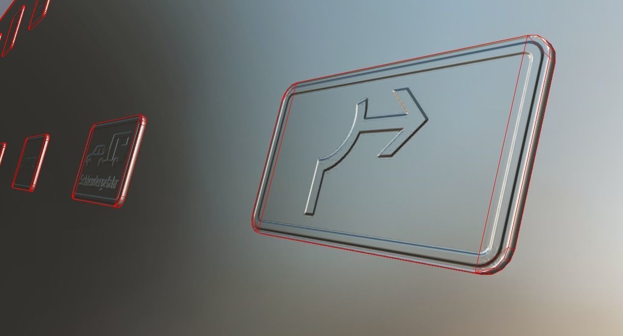 Additional traffic signs - 3 Low-poly 3D model_8