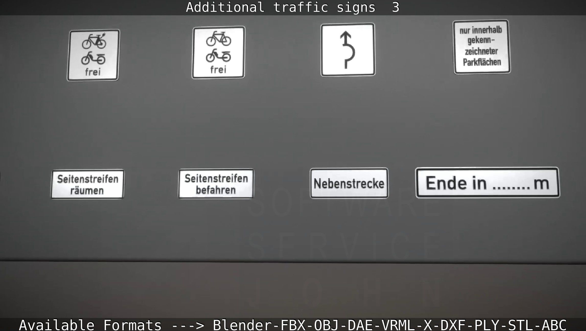 Additional traffic signs - 3 Low-poly 3D model_73