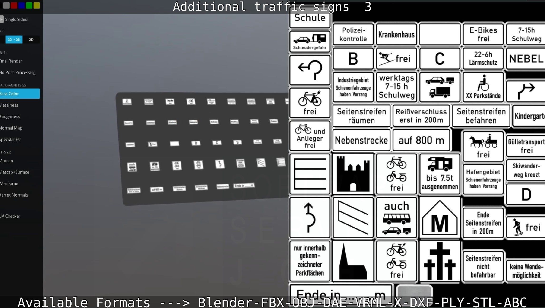 Additional traffic signs - 3 Low-poly 3D model_87