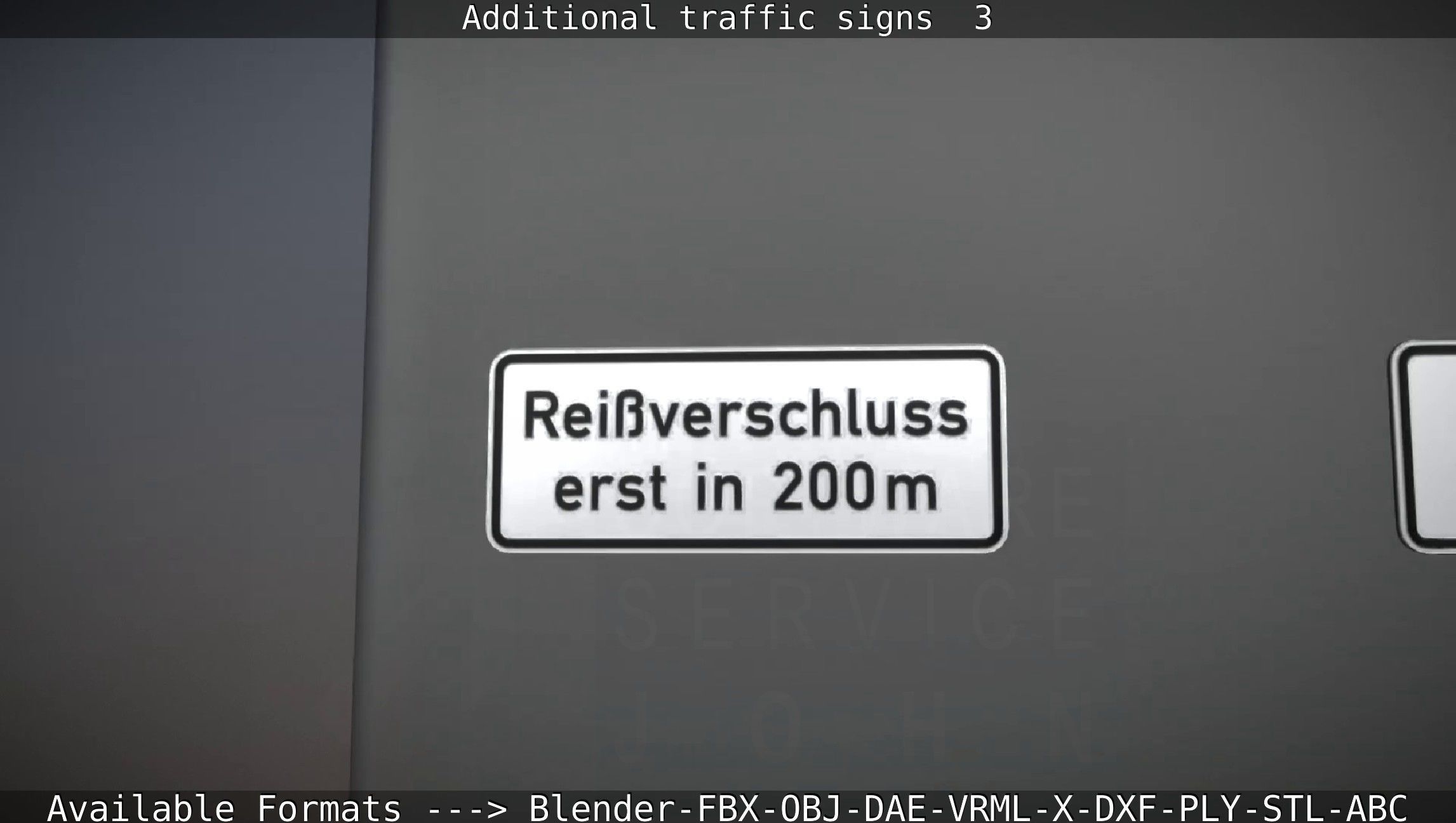 Additional traffic signs - 3 Low-poly 3D model_66