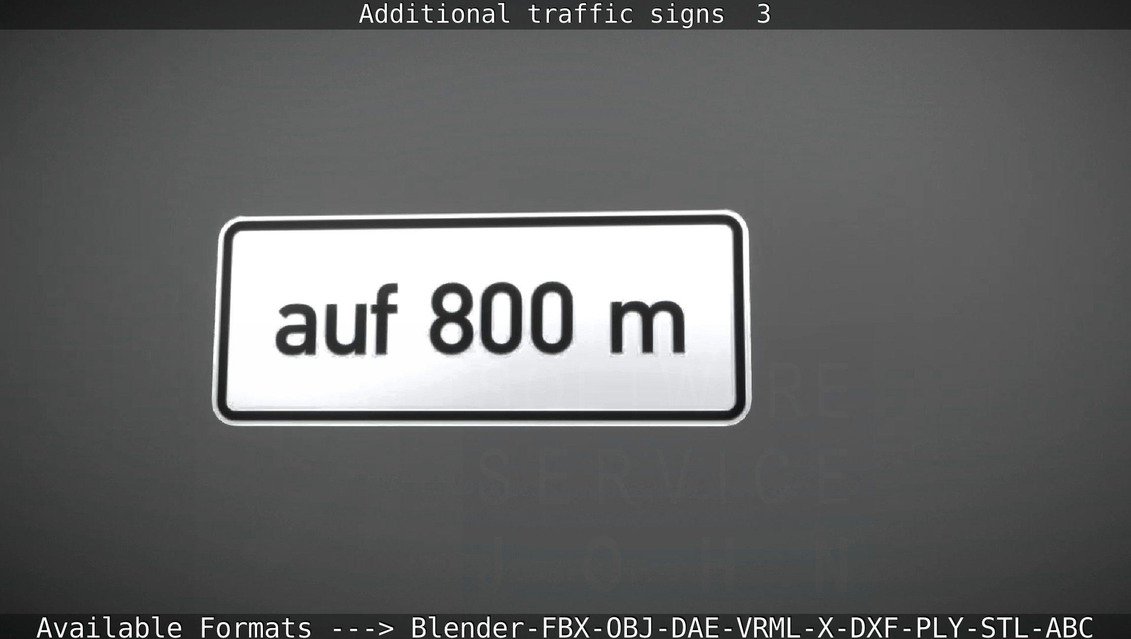 Additional traffic signs - 3 Low-poly 3D model_68