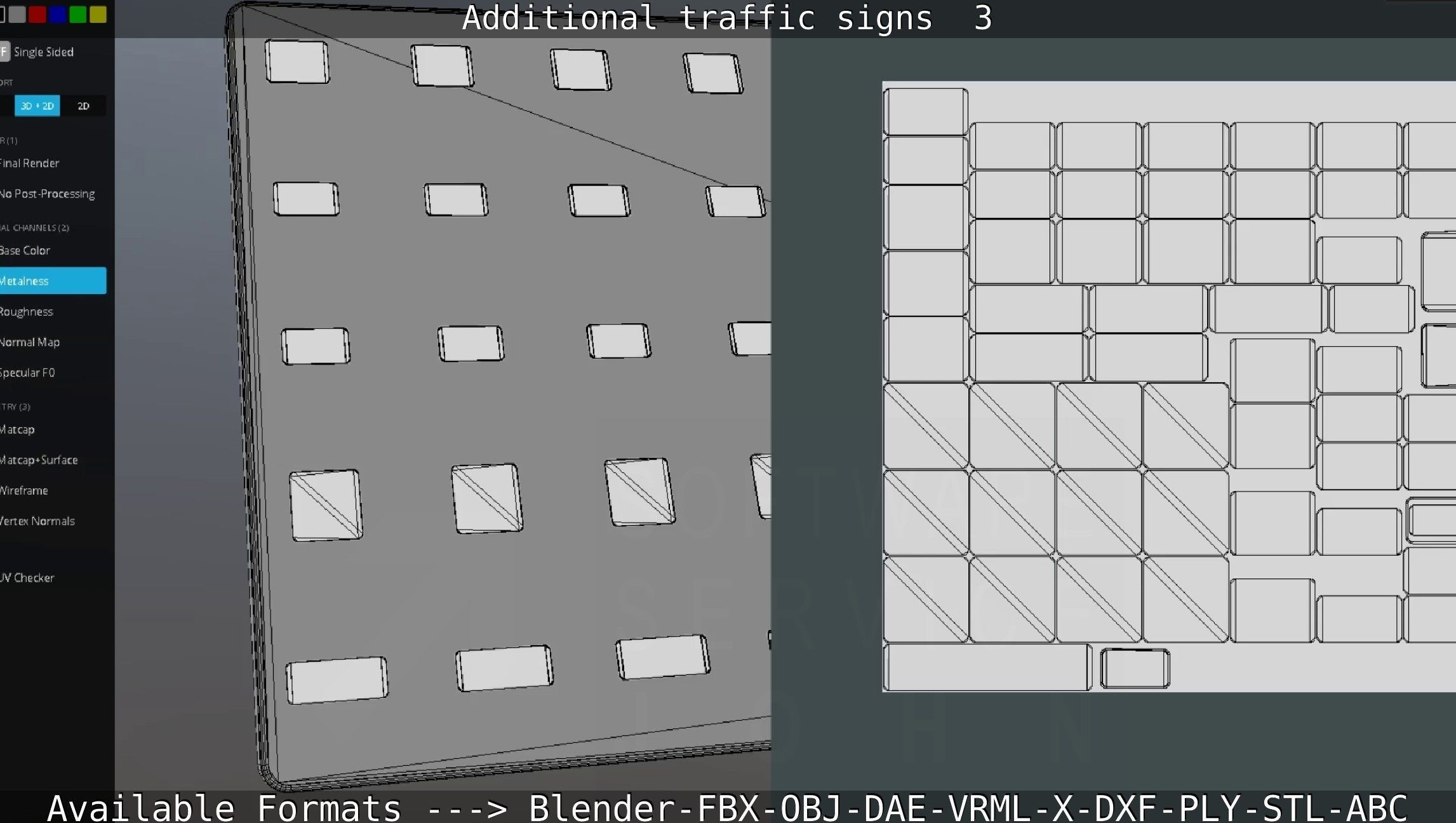 Additional traffic signs - 3 Low-poly 3D model_99