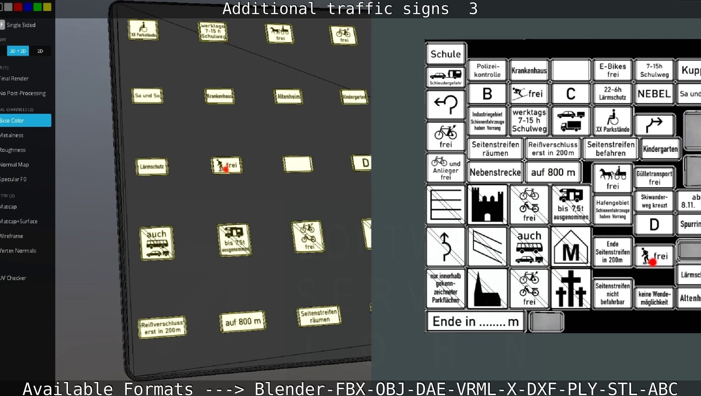 Additional traffic signs - 3 Low-poly 3D model_95