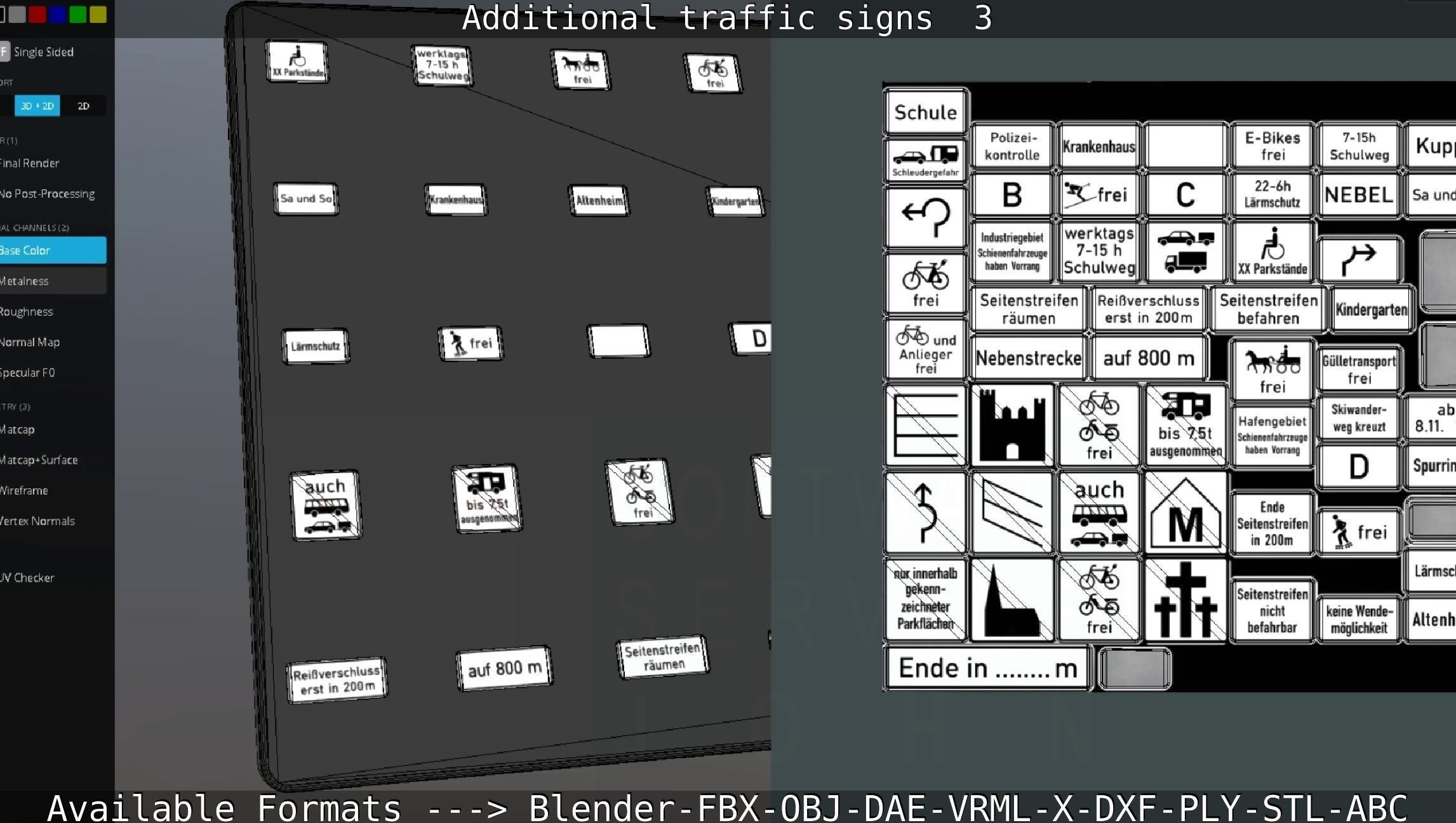 Additional traffic signs - 3 Low-poly 3D model_97