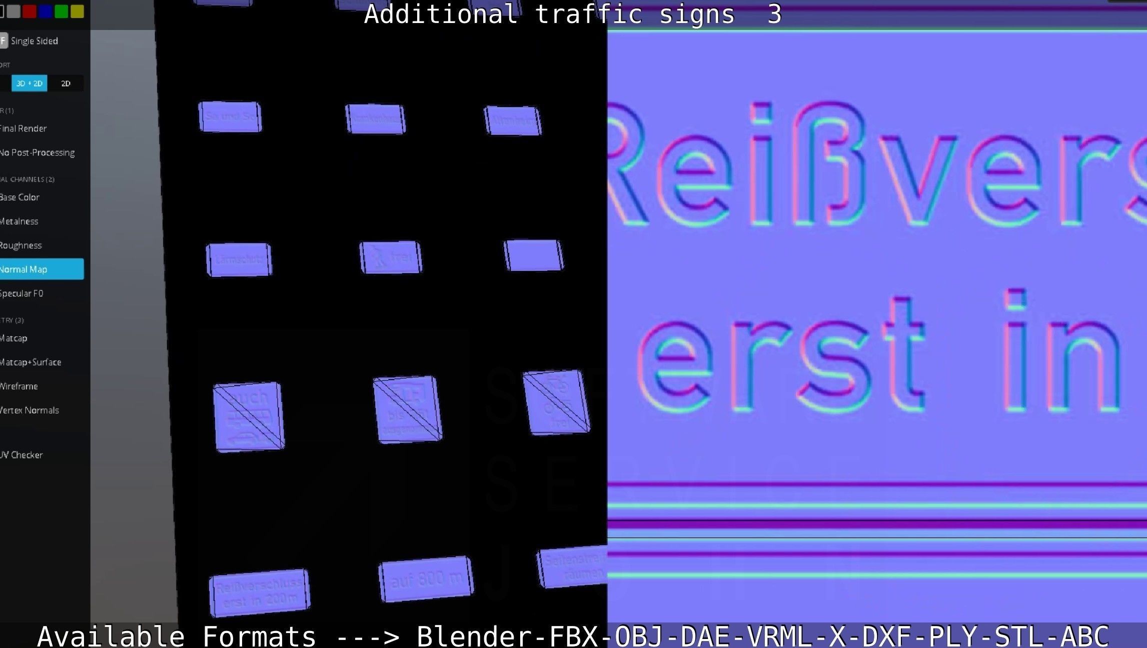 Additional traffic signs - 3 Low-poly 3D model_105