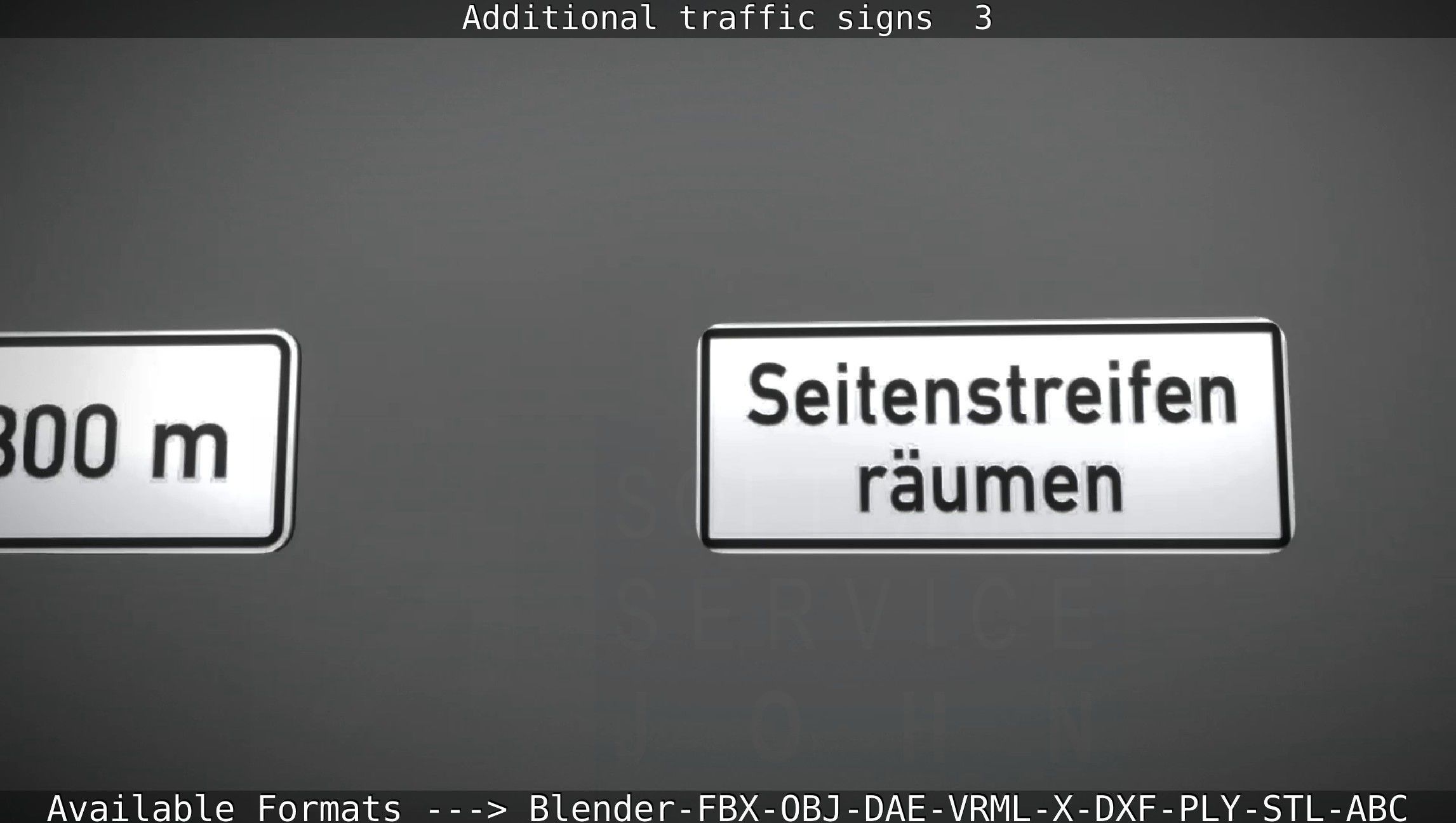 Additional traffic signs - 3 Low-poly 3D model_70