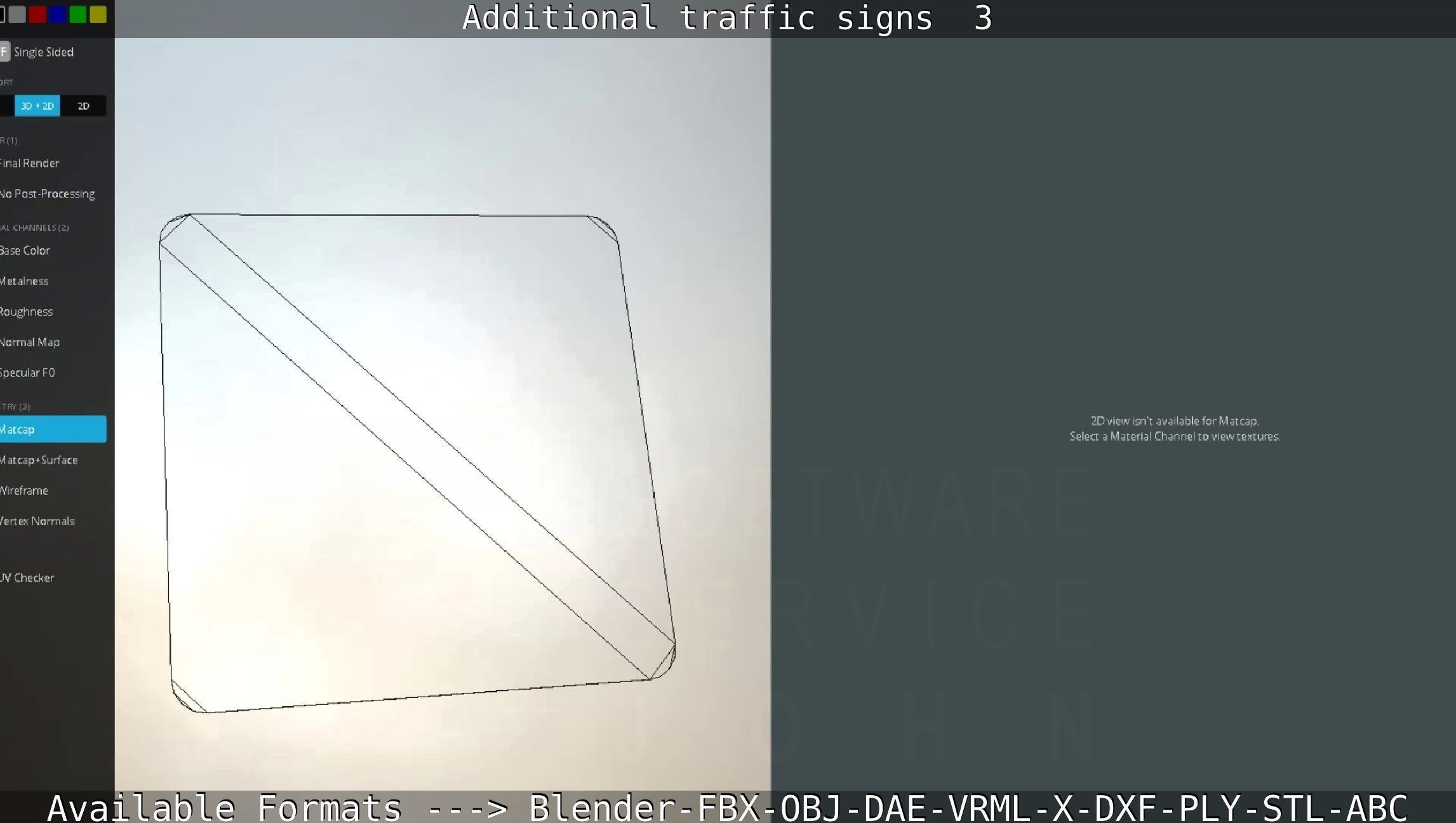 Additional traffic signs - 3 Low-poly 3D model_112