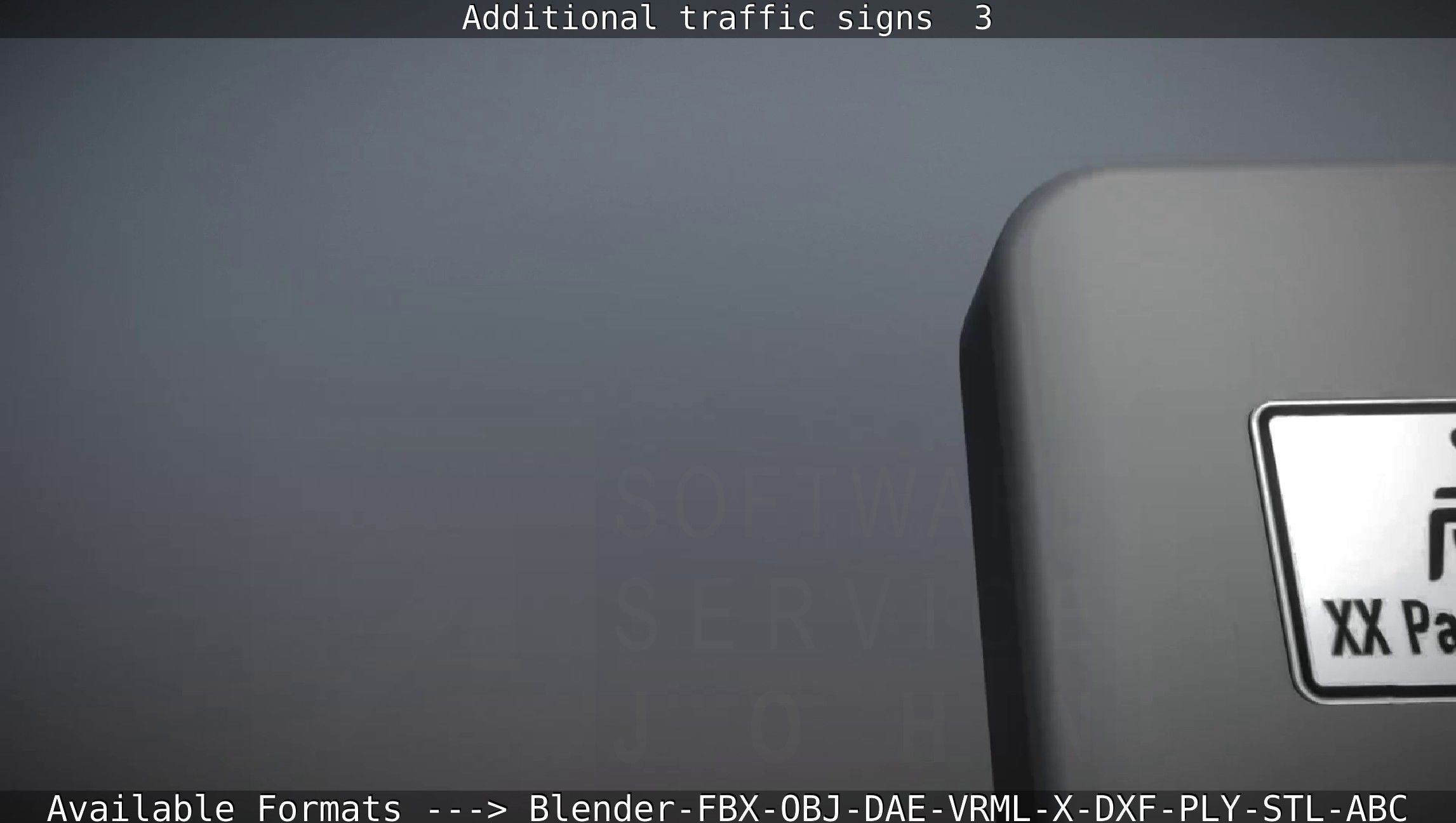 Additional traffic signs - 3 Low-poly 3D model_13