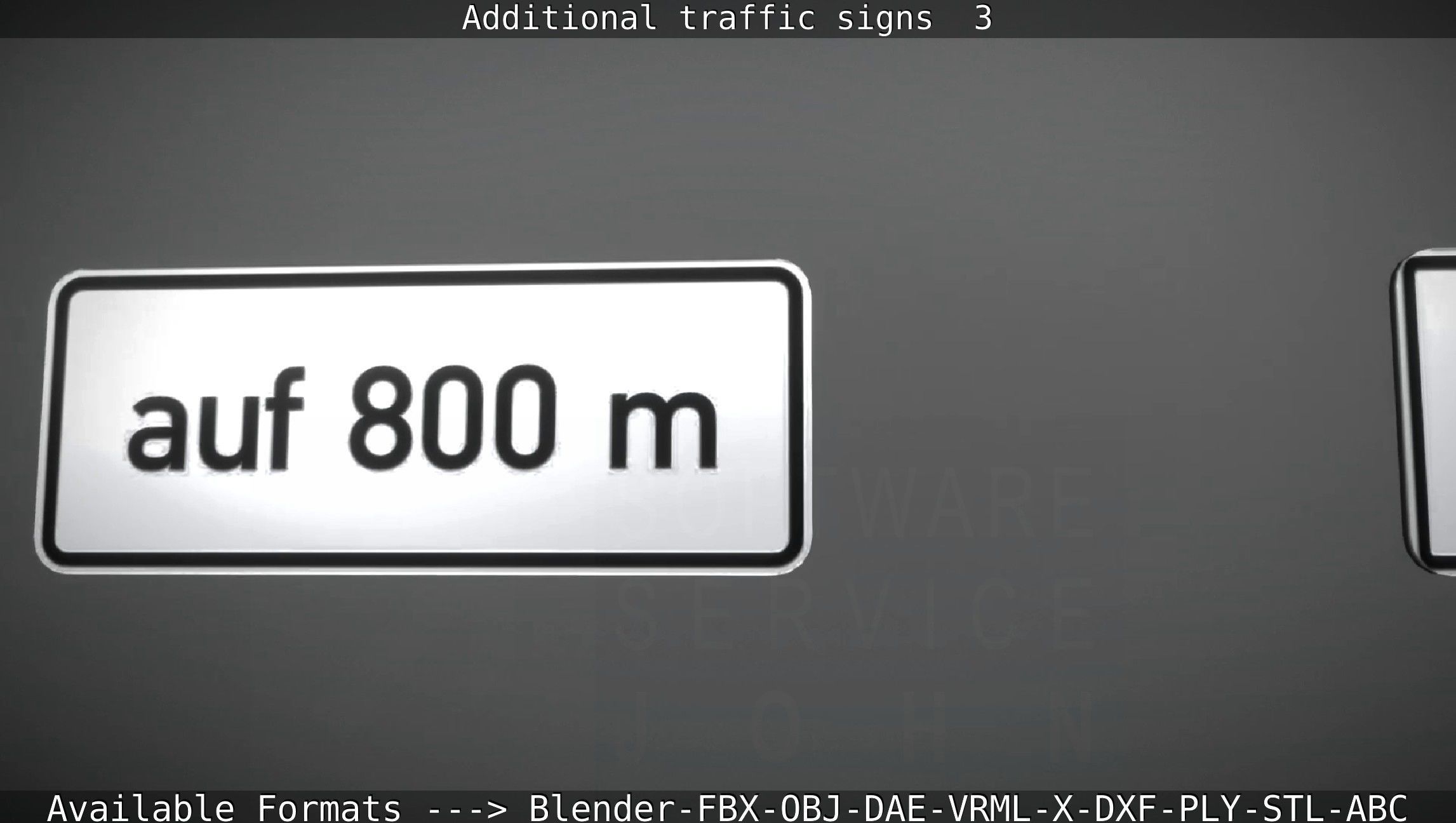 Additional traffic signs - 3 Low-poly 3D model_69