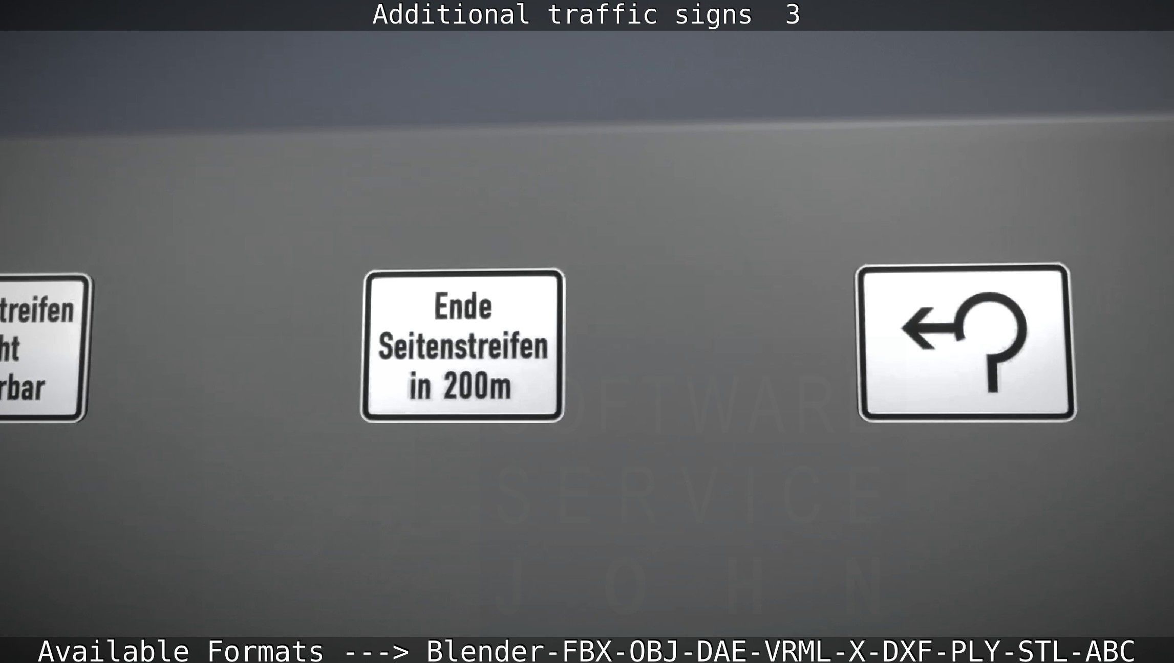 Additional traffic signs - 3 Low-poly 3D model_25