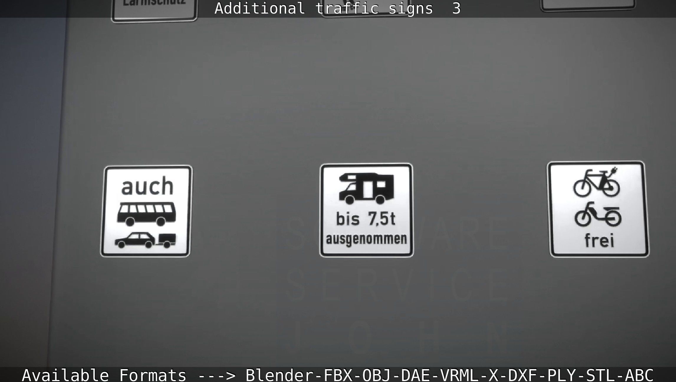 Additional traffic signs - 3 Low-poly 3D model_51