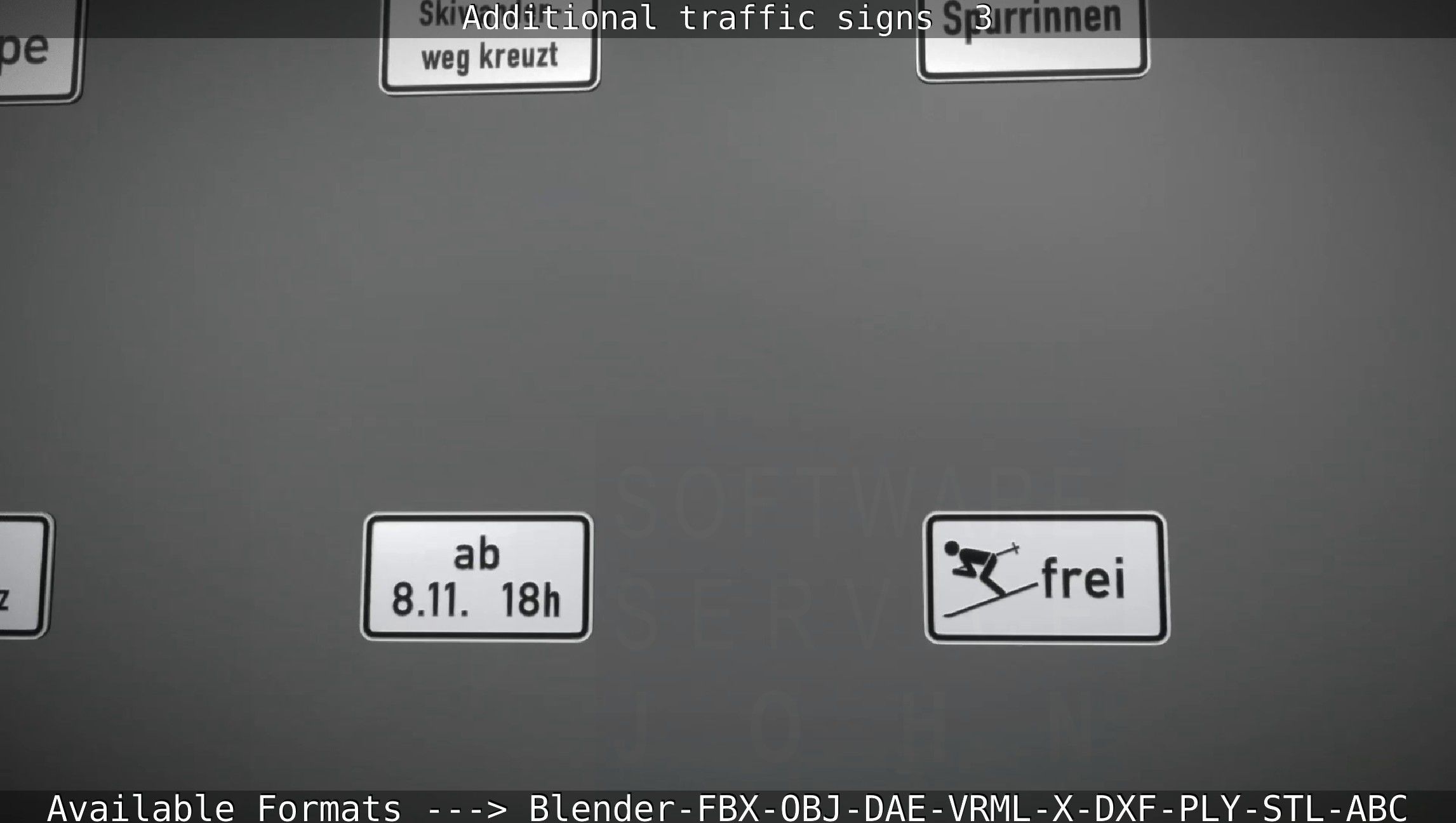 Additional traffic signs - 3 Low-poly 3D model_43