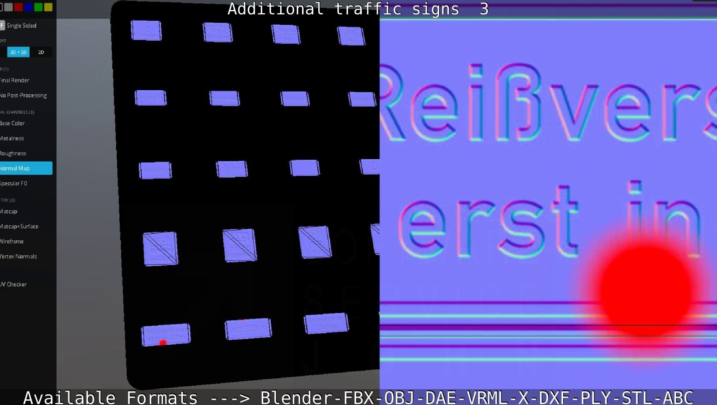 Additional traffic signs - 3 Low-poly 3D model_104