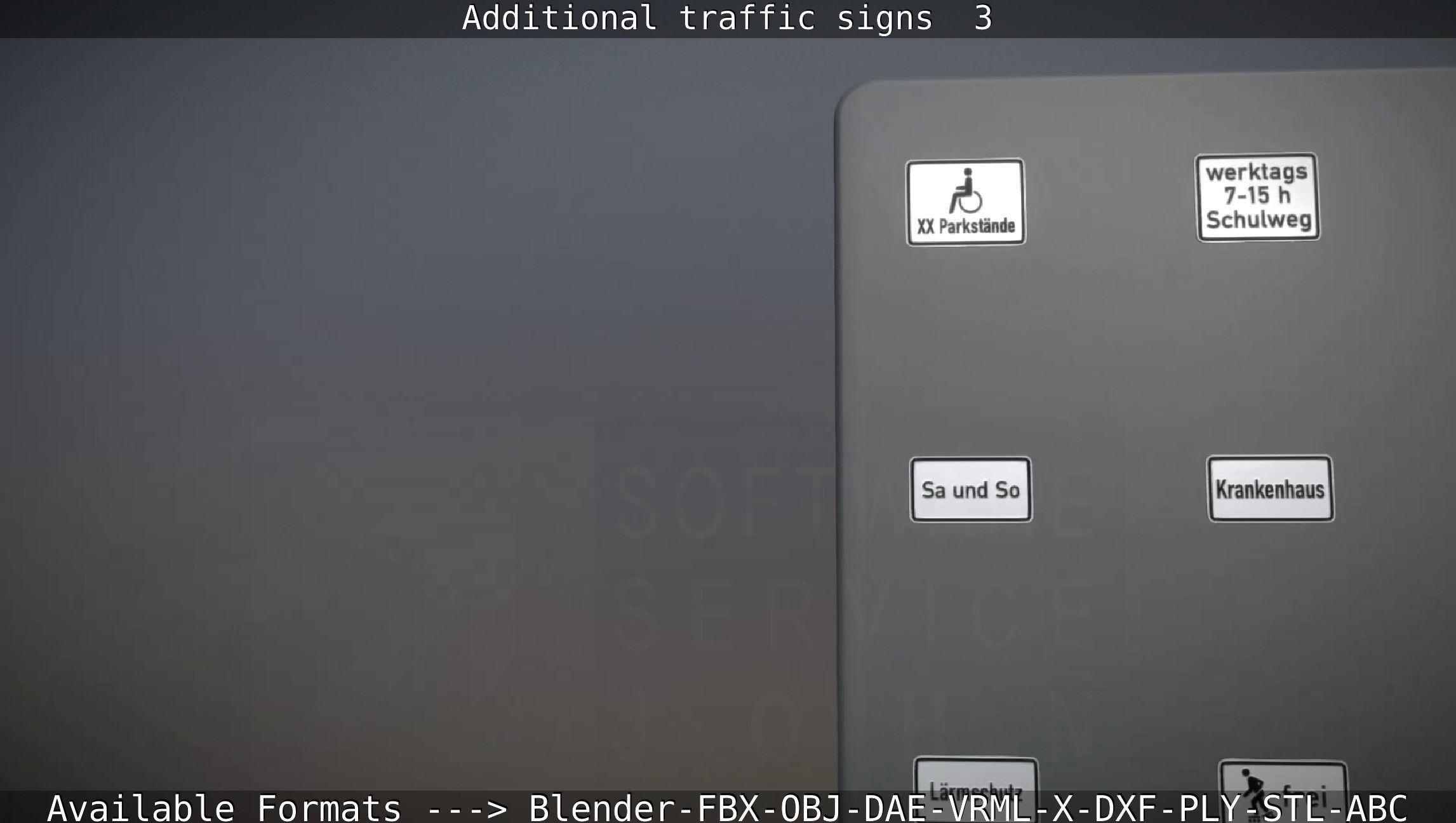 Additional traffic signs - 3 Low-poly 3D model_29