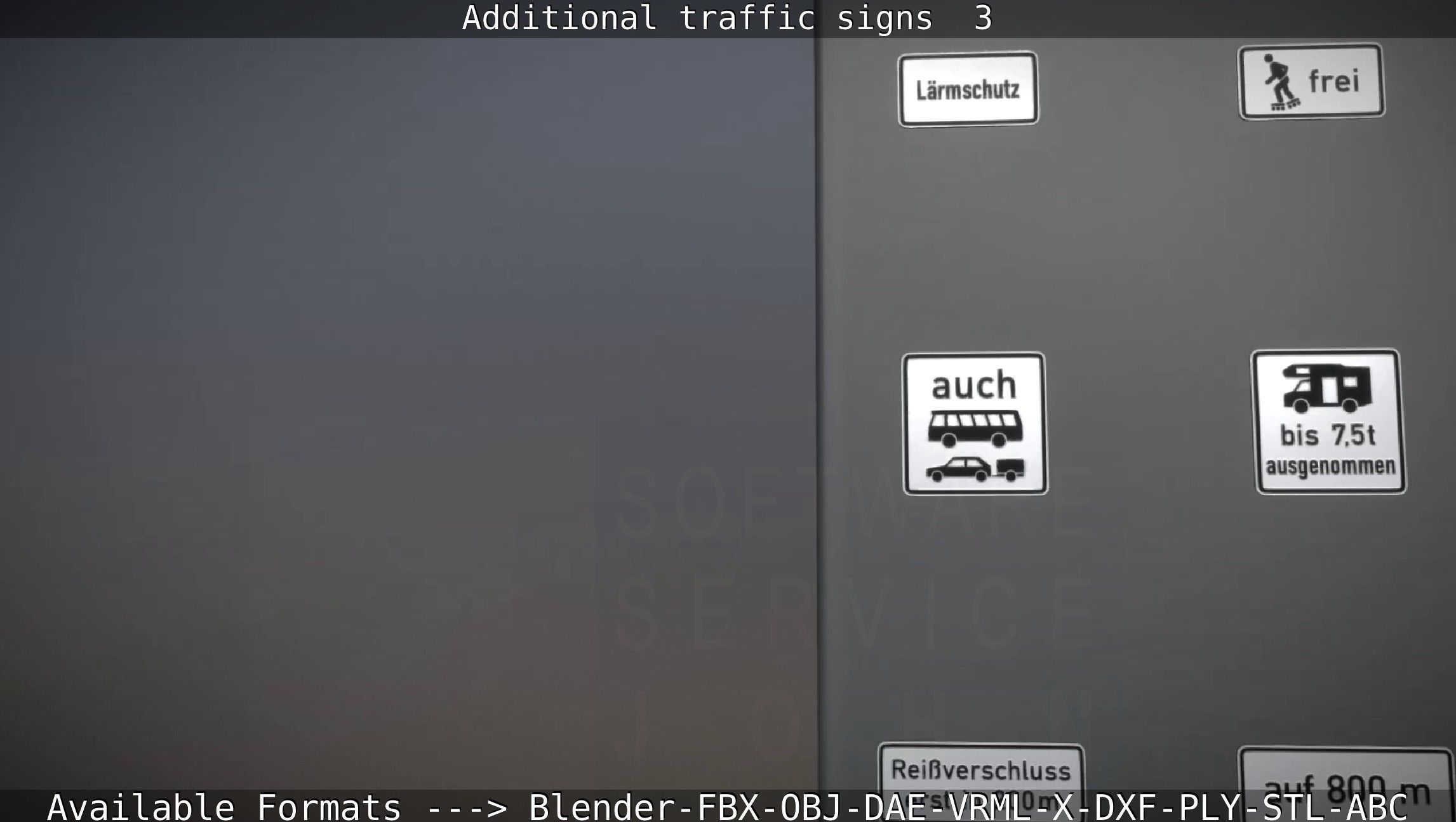 Additional traffic signs - 3 Low-poly 3D model_64