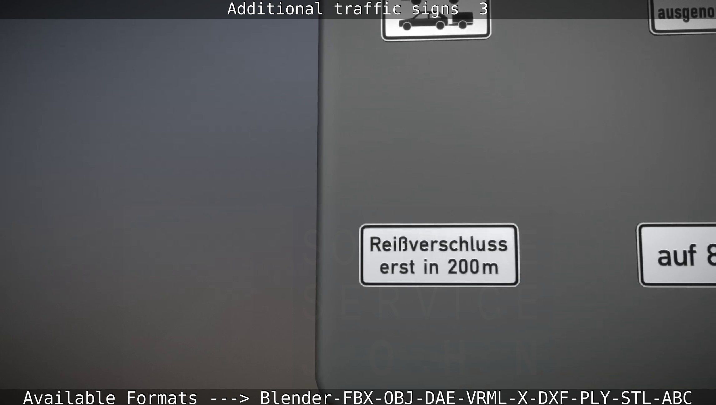 Additional traffic signs - 3 Low-poly 3D model_65