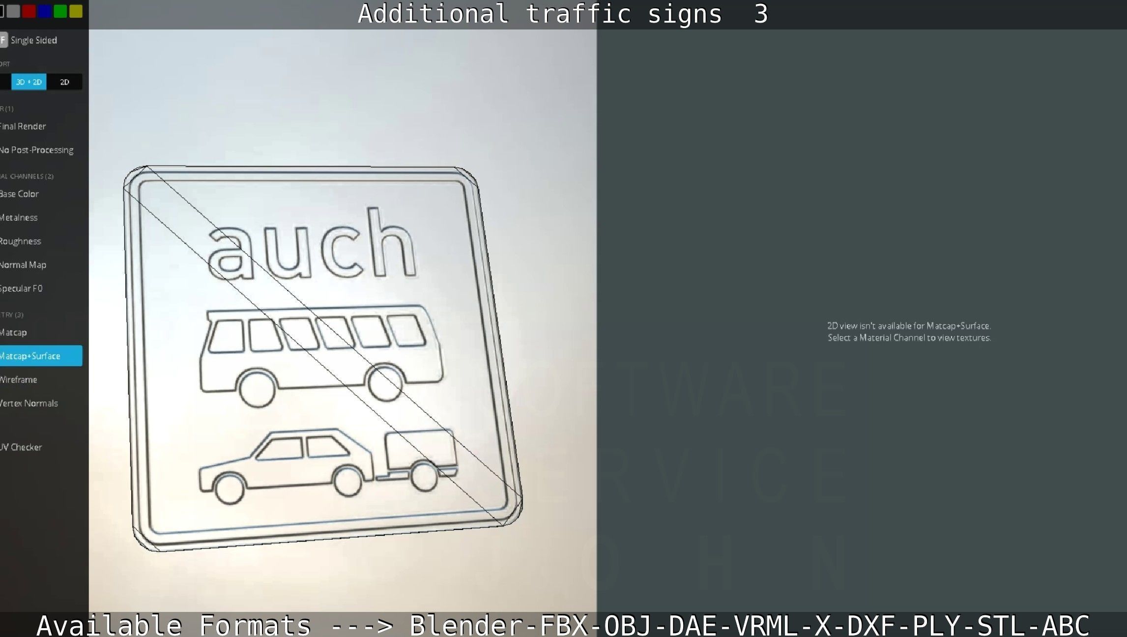 Additional traffic signs - 3 Low-poly 3D model_116