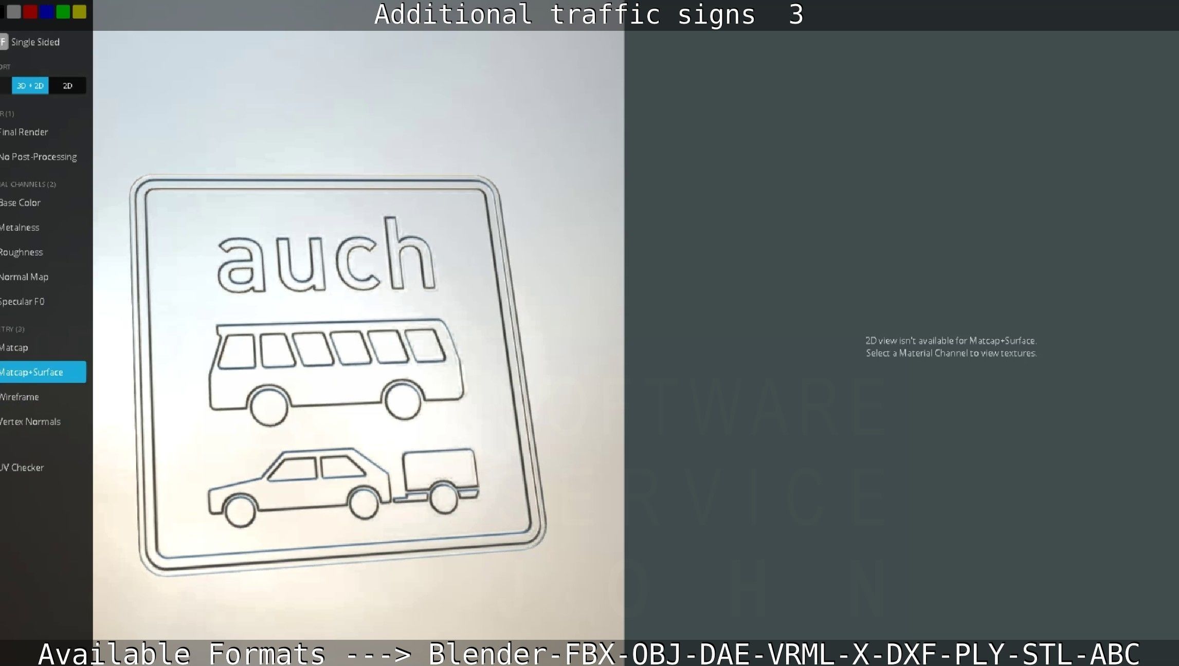 Additional traffic signs - 3 Low-poly 3D model_118