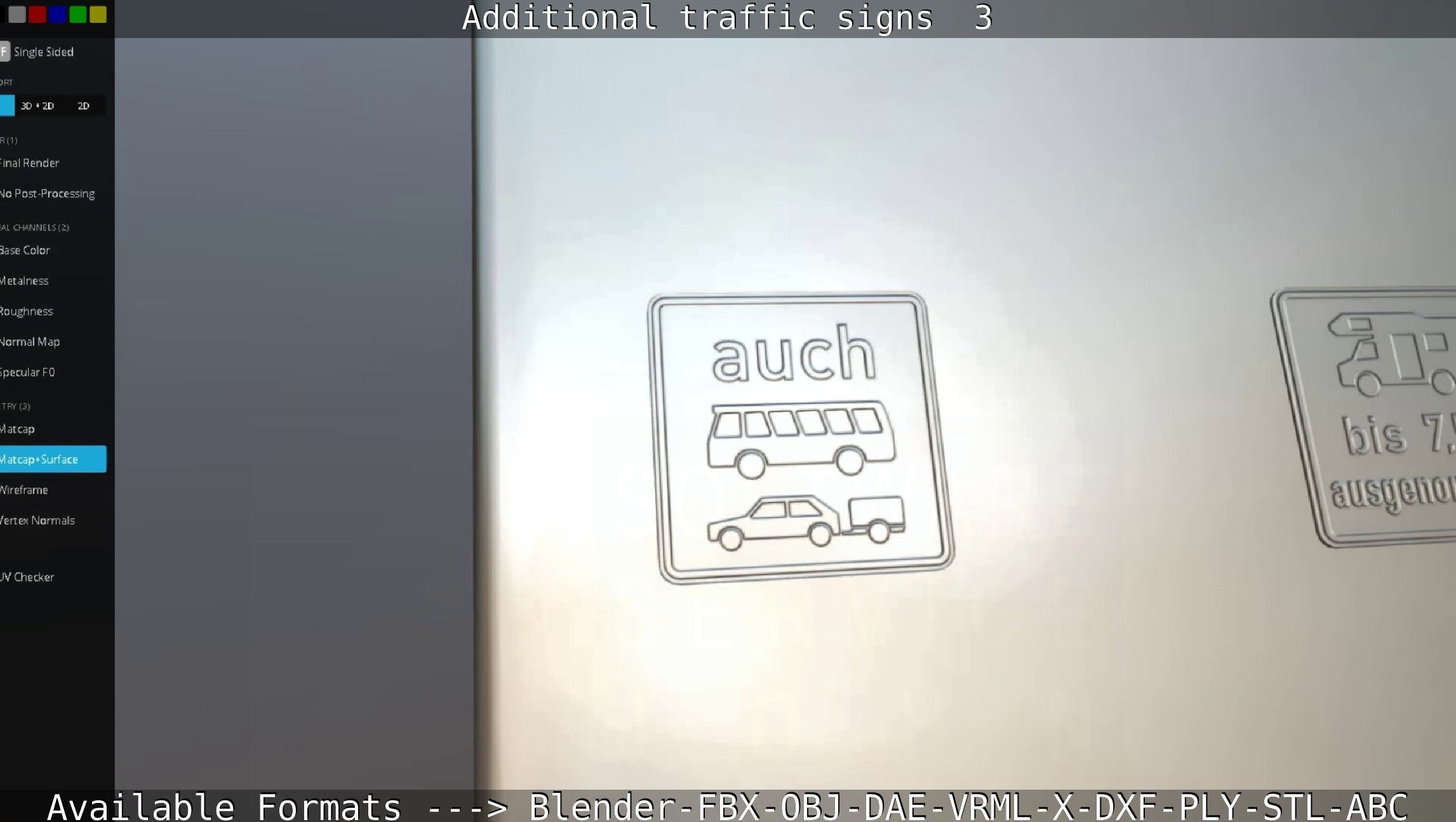 Additional traffic signs - 3 Low-poly 3D model_123