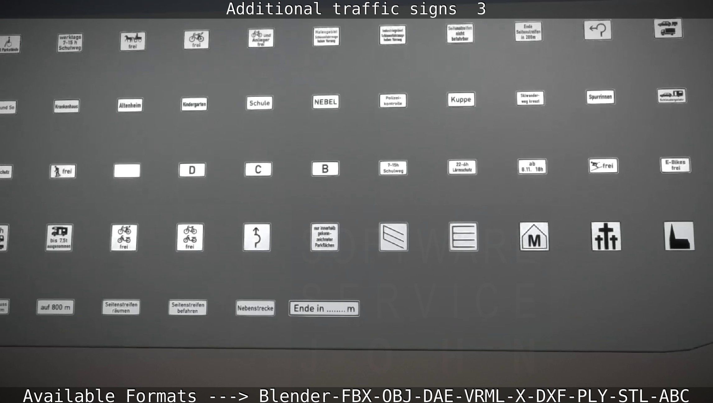 Additional traffic signs - 3 Low-poly 3D model_75