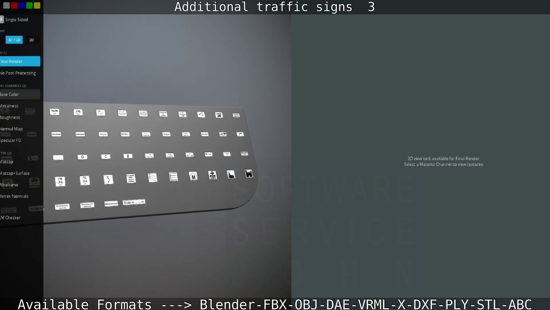 Additional traffic signs - 3 Low-poly 3D model_84