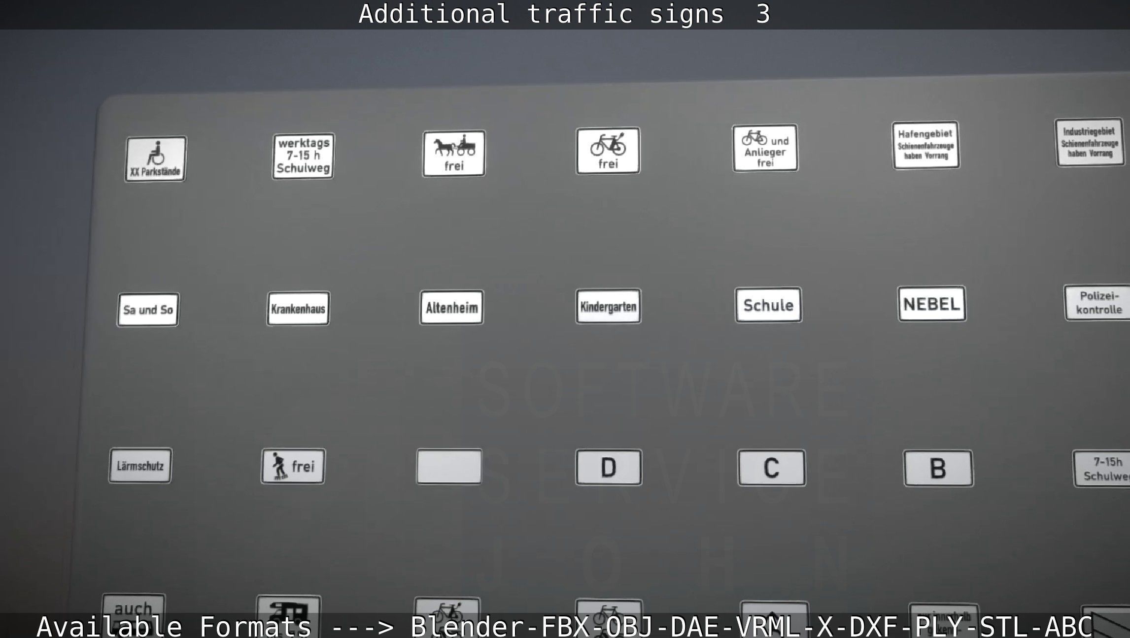 Additional traffic signs - 3 Low-poly 3D model_28